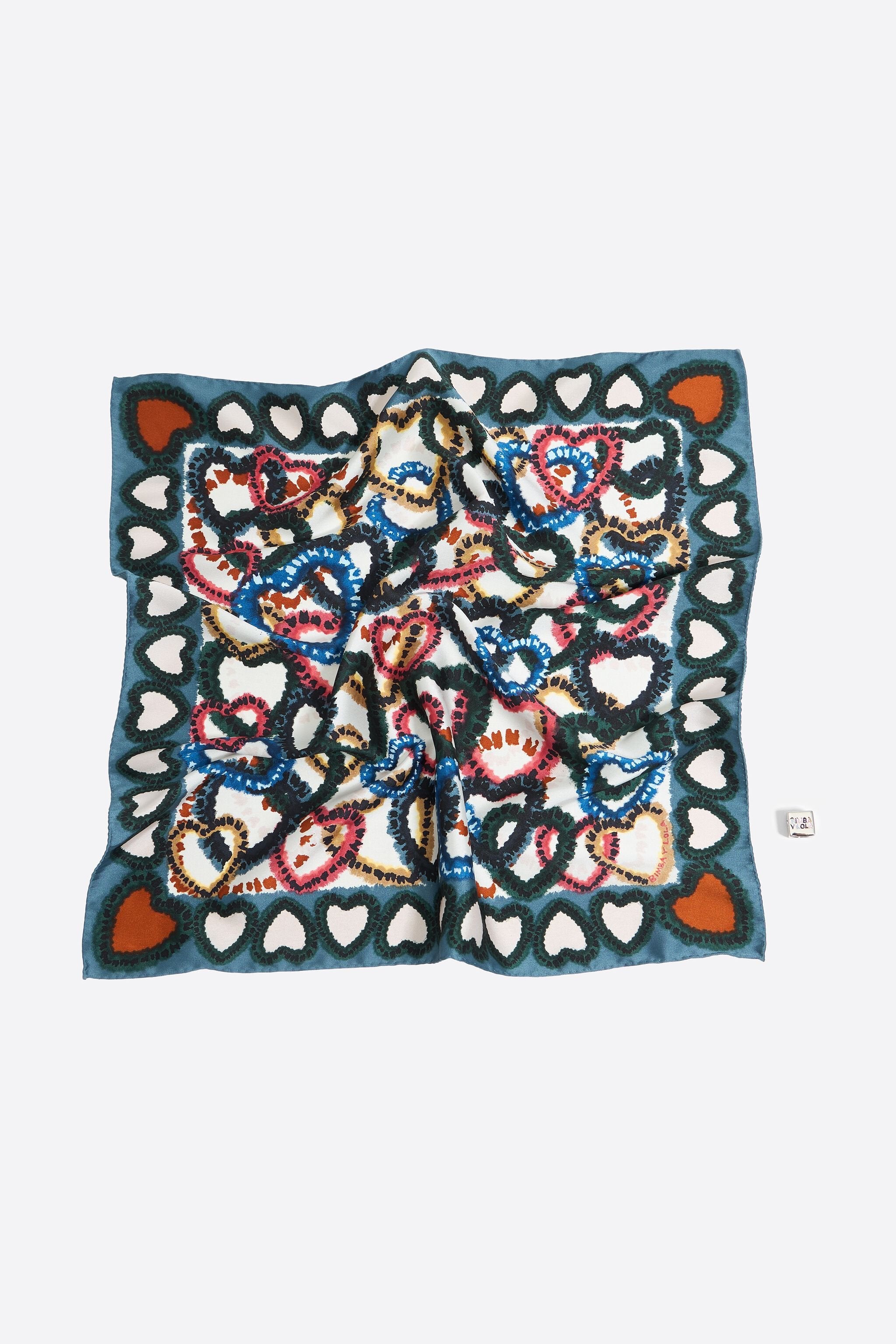 Green hearts scarf bag charm