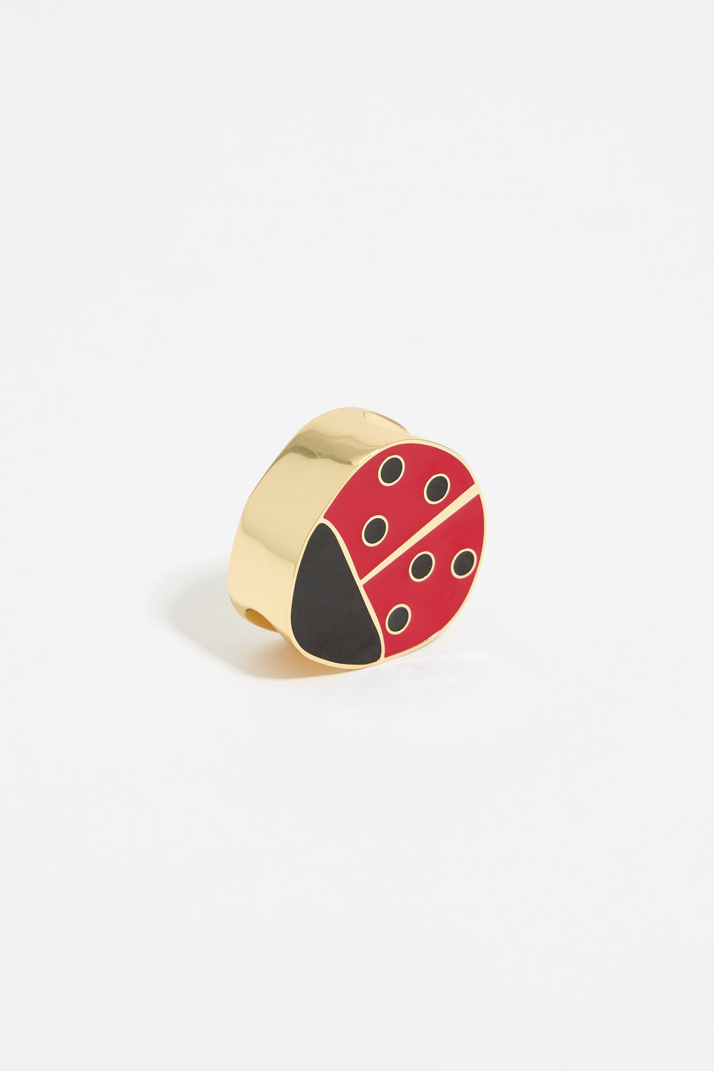 Gold ladybug scarf ring