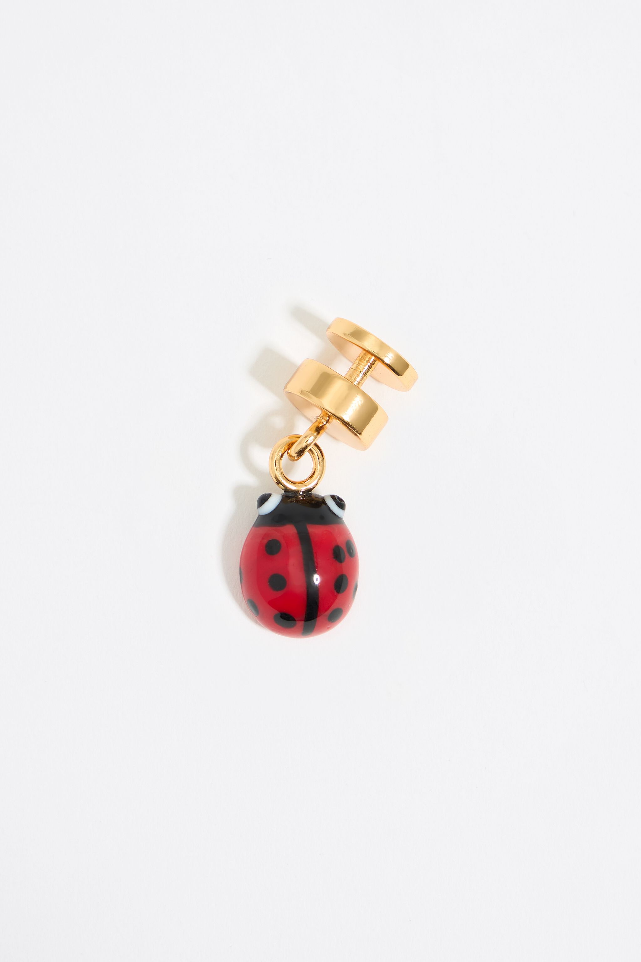 Red glass ladybug bag charm