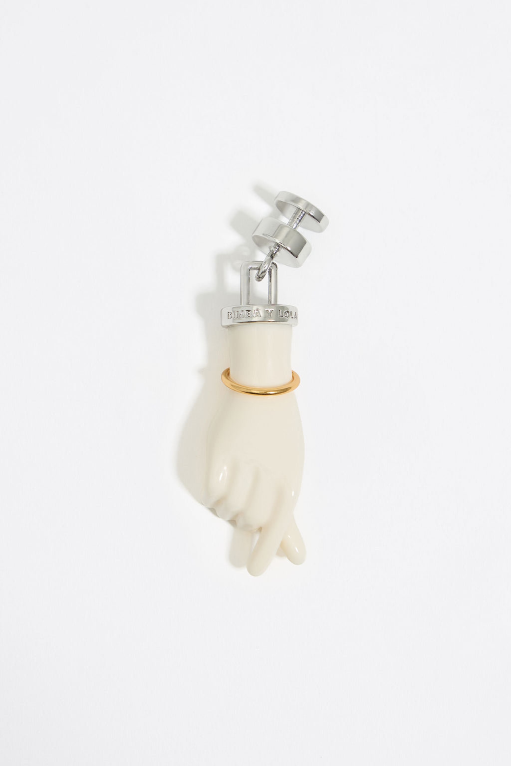 Silver Korean hand heart charm