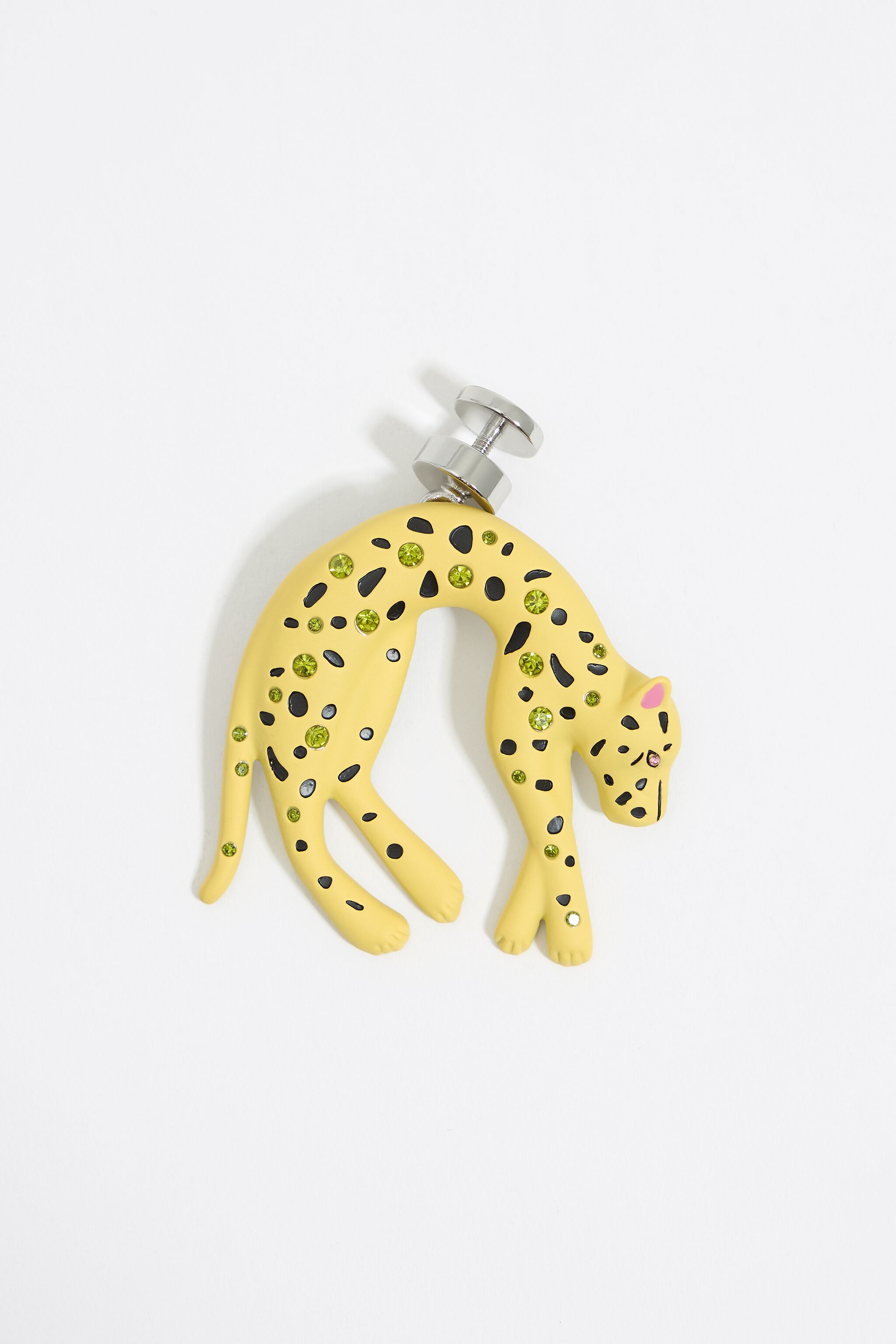 Yellow crystals panther charm