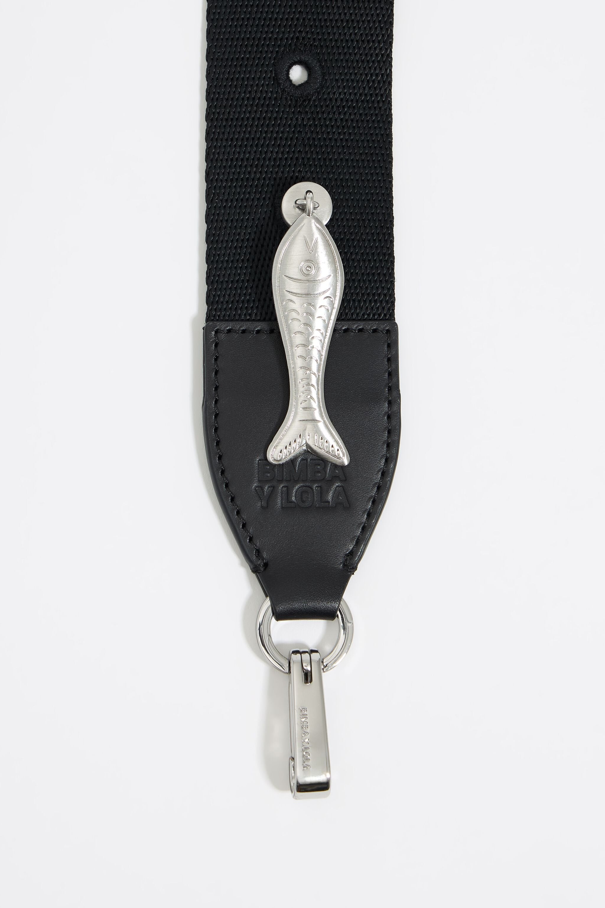 Silver brushed fish charm