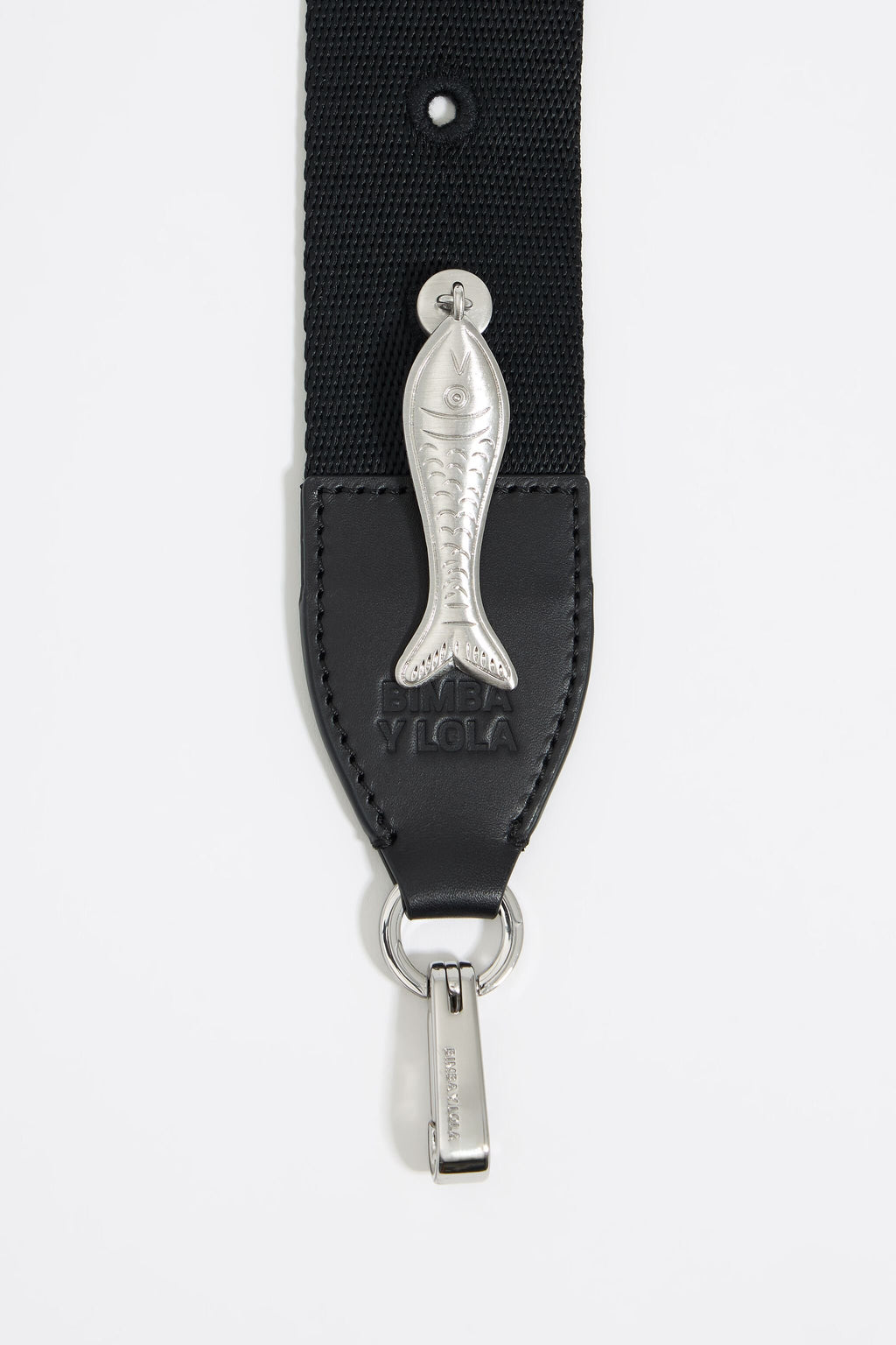 Silver brushed fish charm