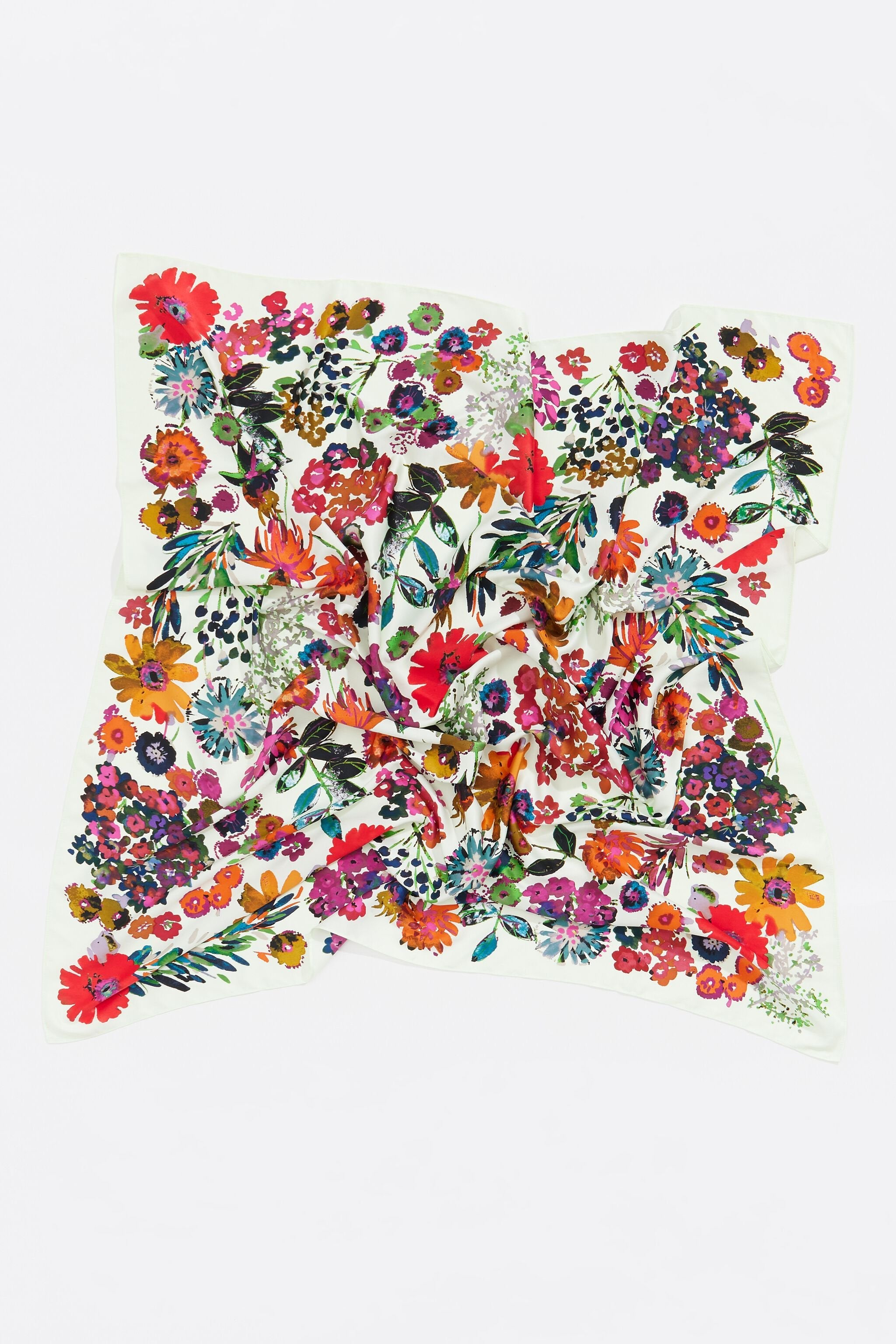 Lime watercolor floral scarf