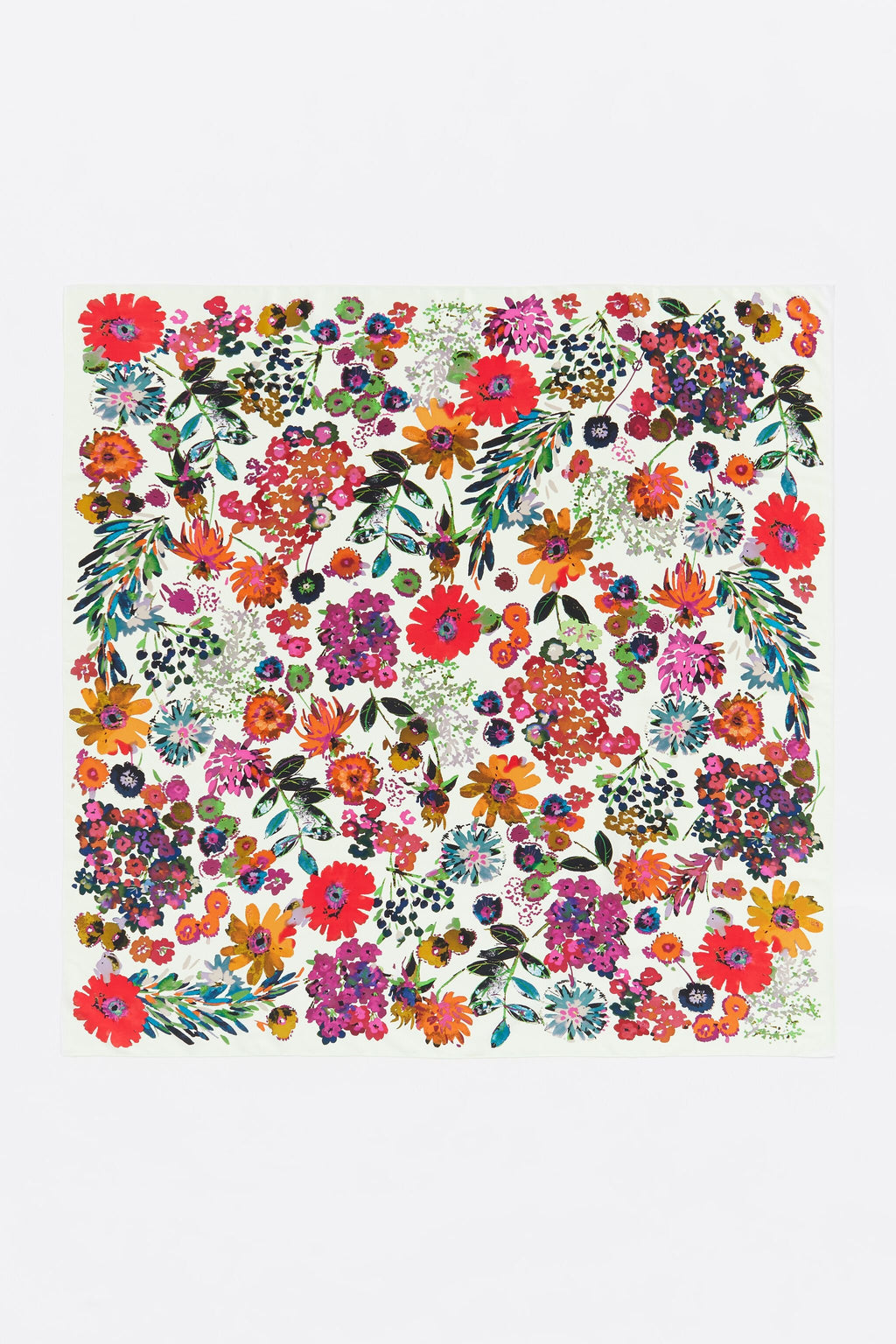 Lime watercolor floral scarf