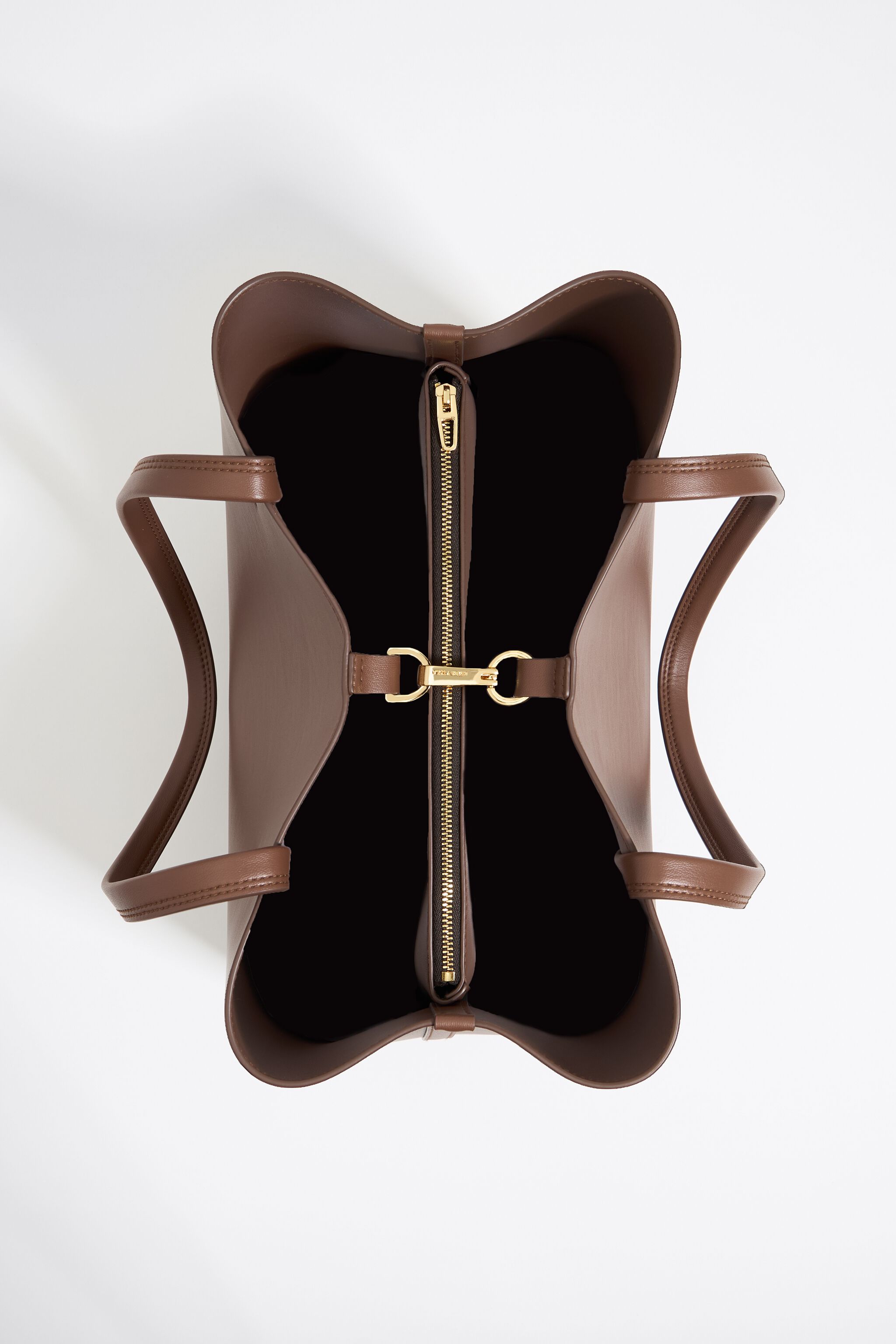 Large mocha leather Chihuahua shopper bag