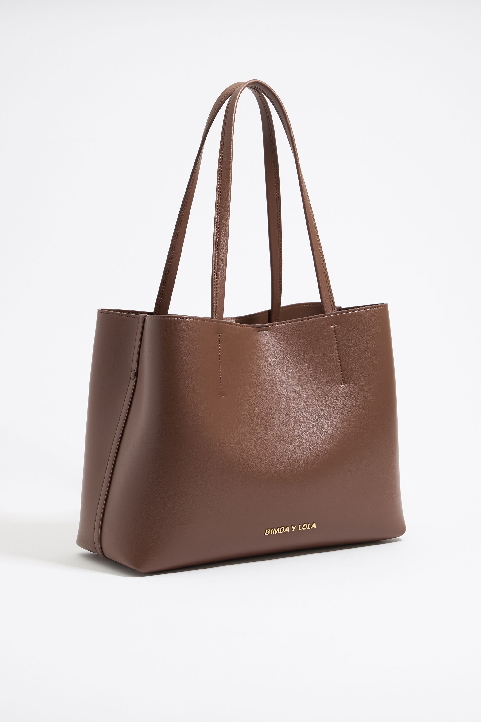 Large mocha leather Chihuahua shopper bag