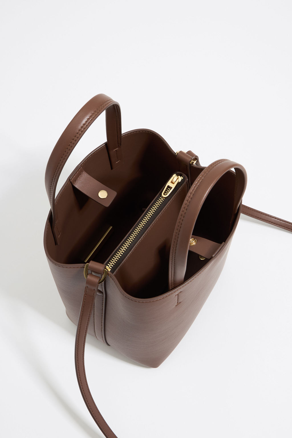 Small mocha leather Chihuahua bag