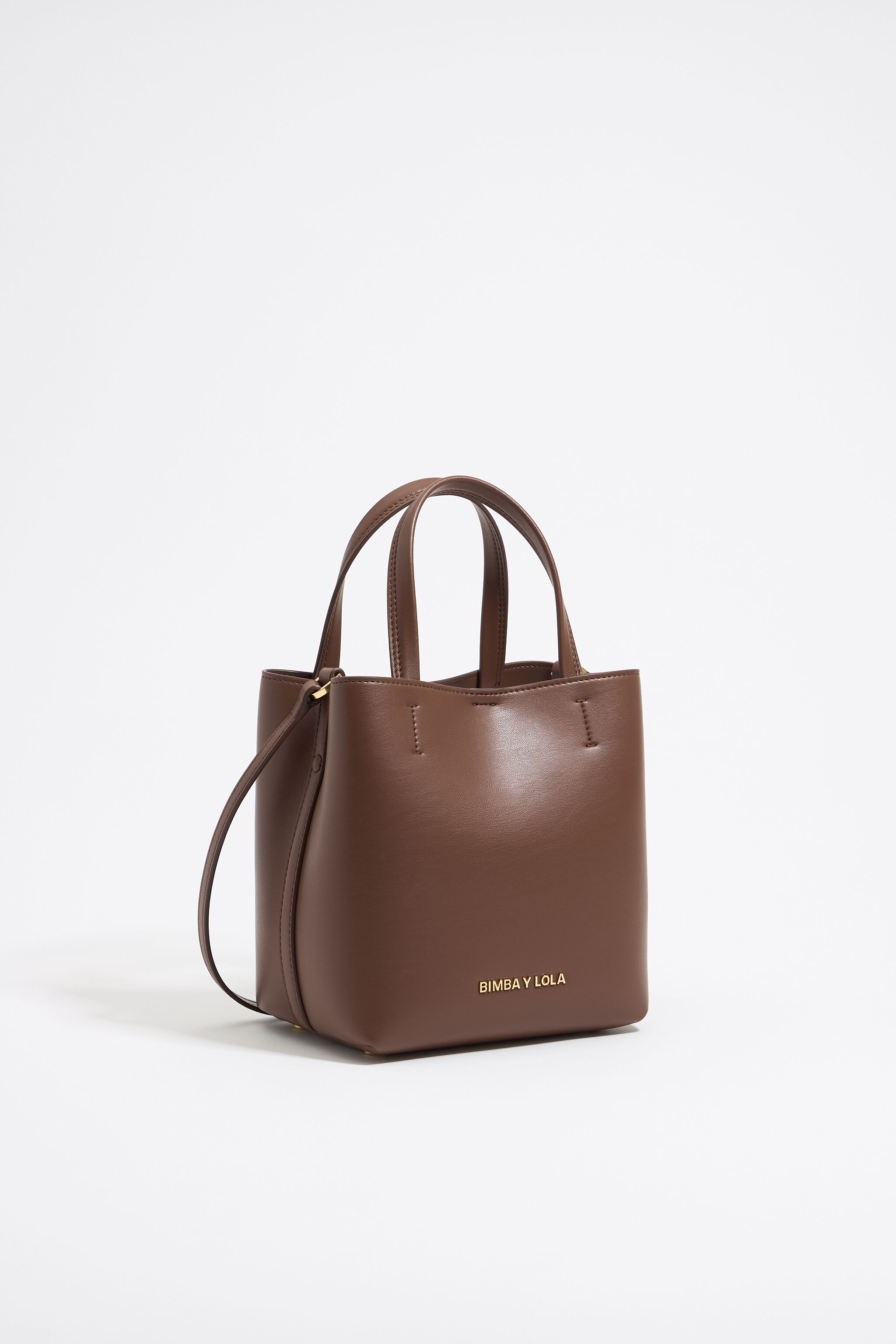 Small mocha leather Chihuahua bag