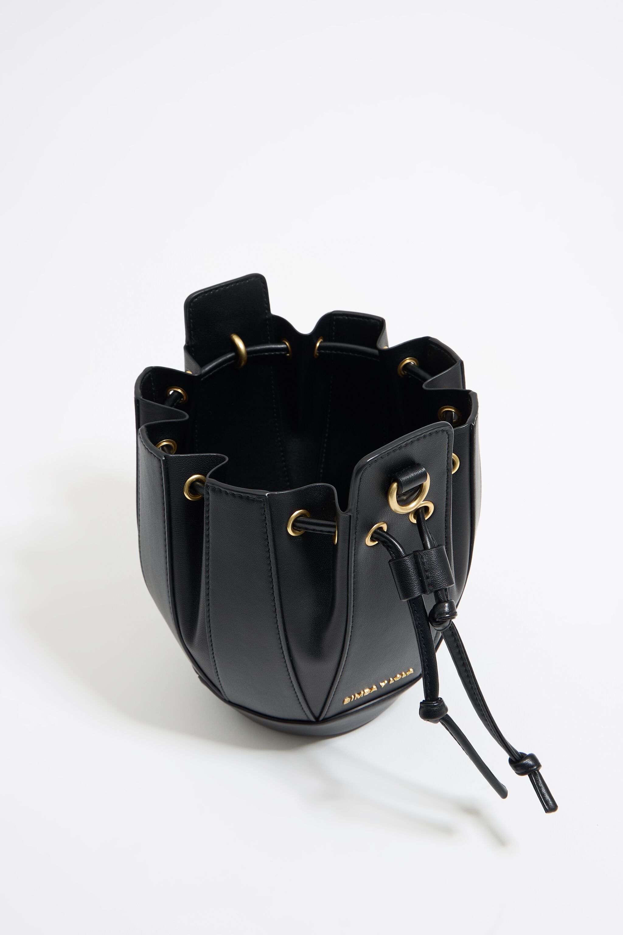 Small black Ball bucket bag