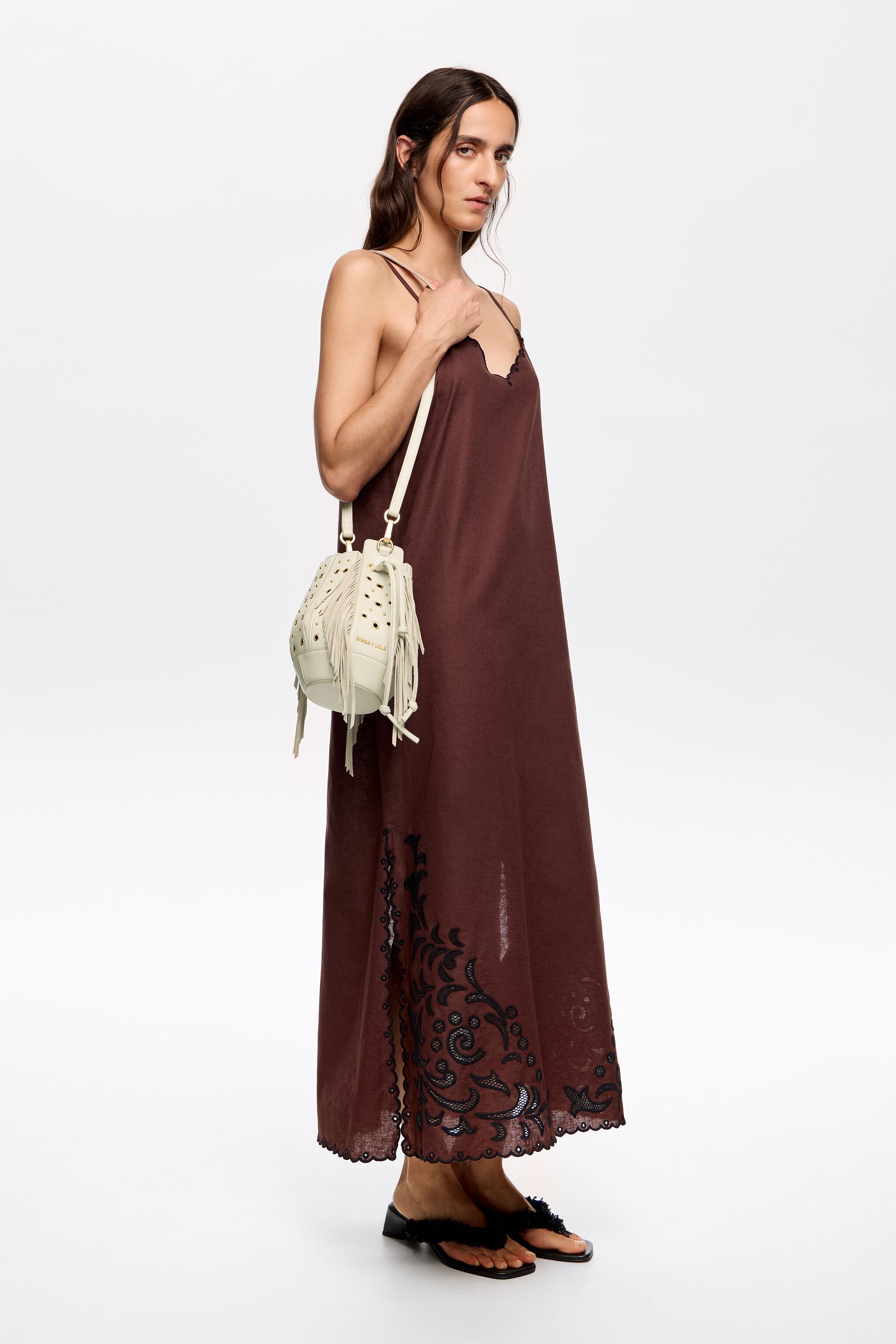 Small stone leather Ball bag