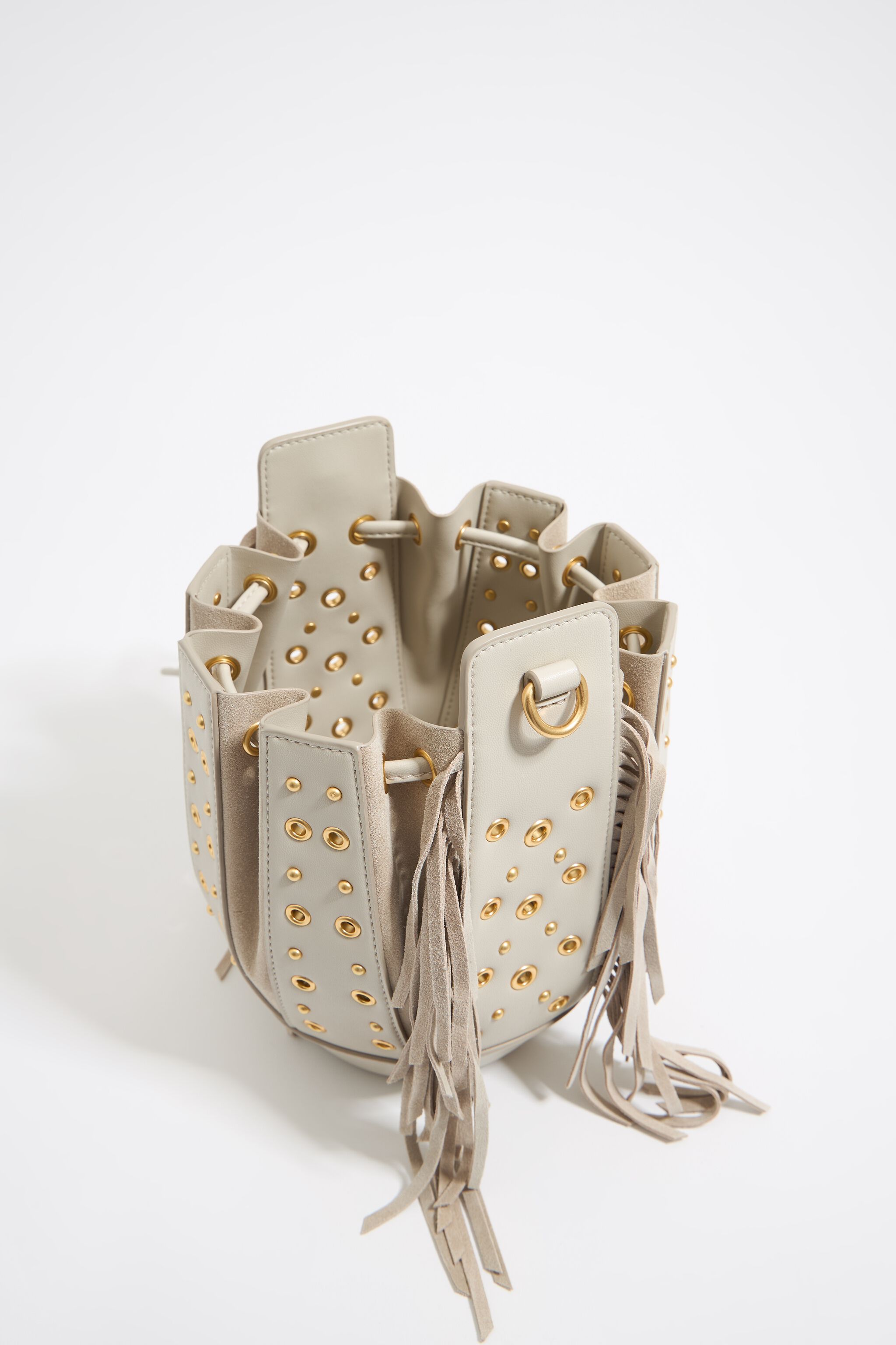 Small stone leather Ball bag