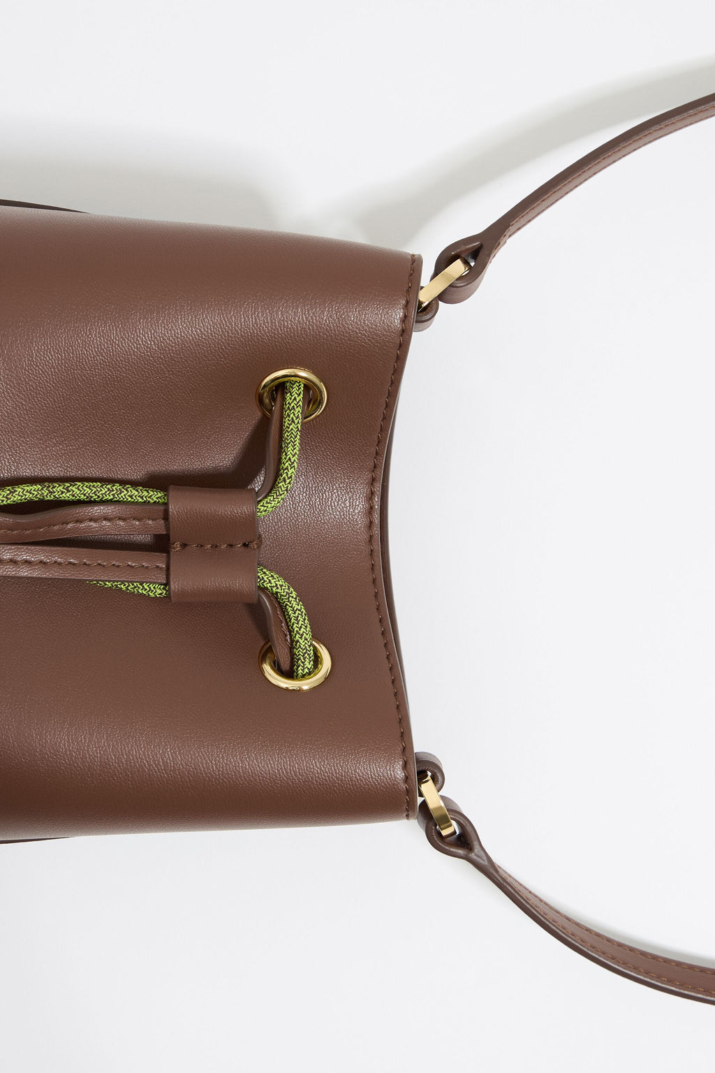 Mini mocha leather Chihuahua bucket bag