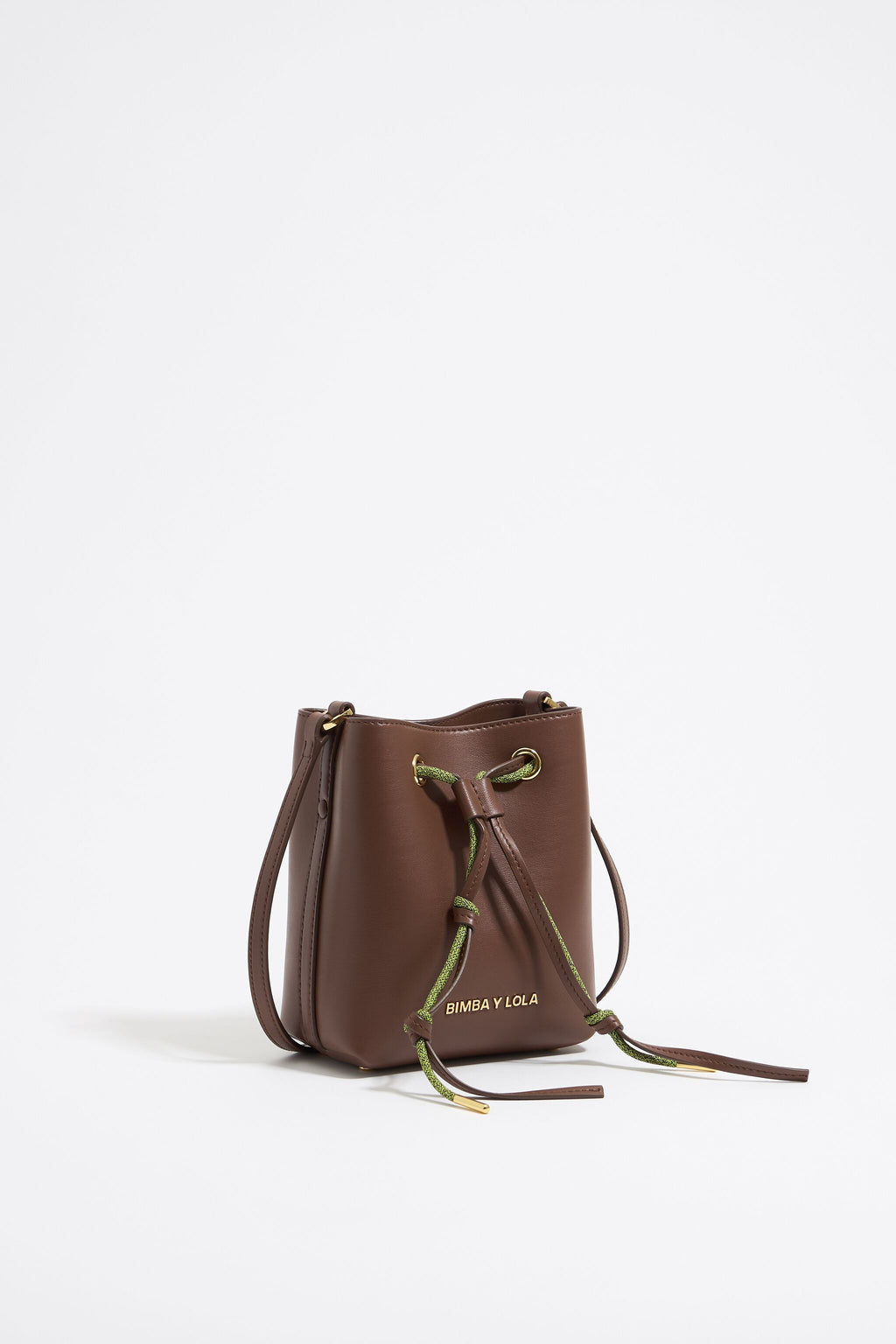 Mini mocha leather Chihuahua bucket bag