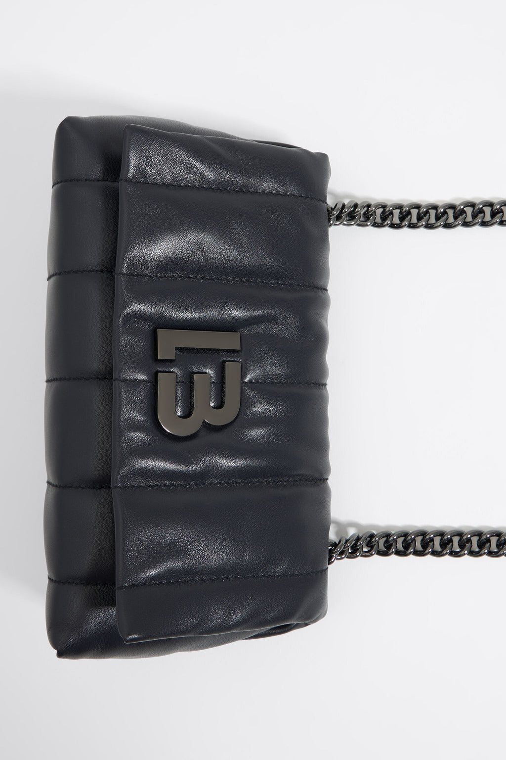 Small black leather bag flap