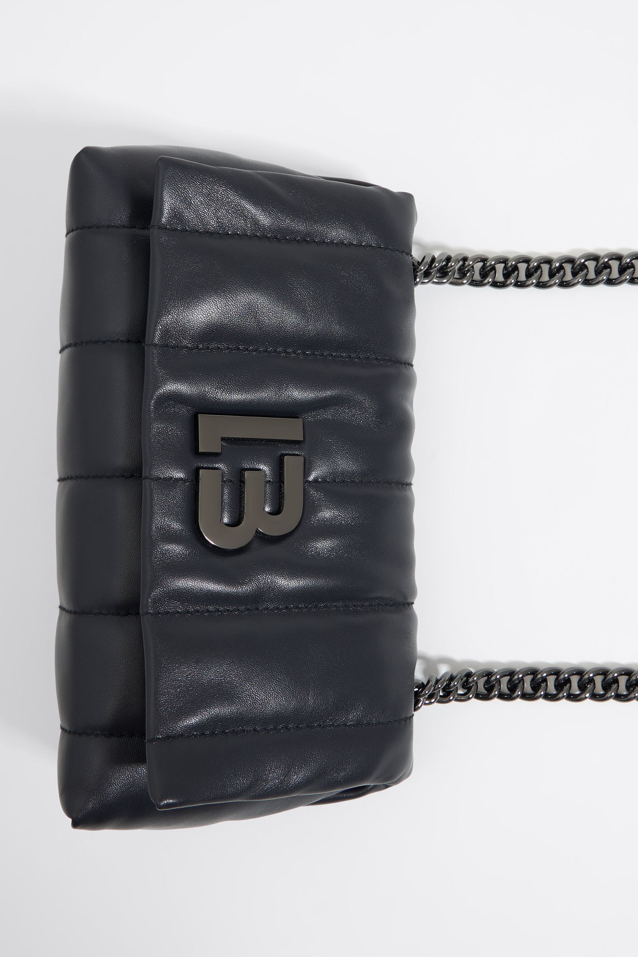 Small black leather bag flap