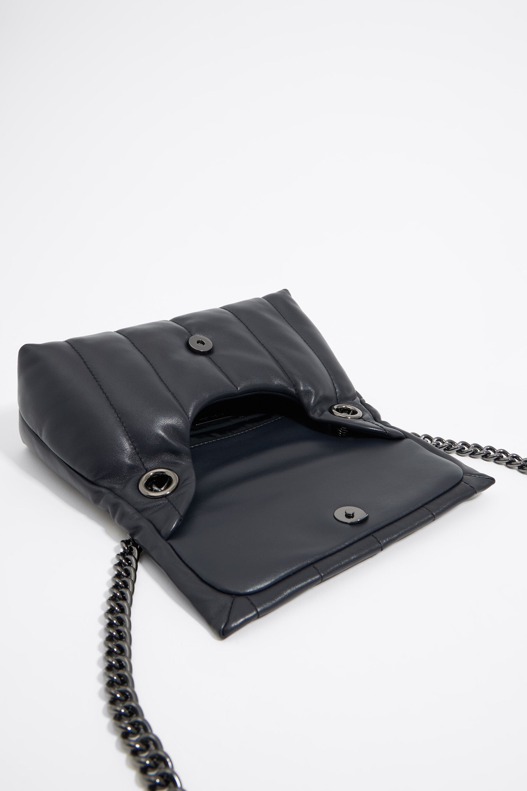 Small black leather bag flap