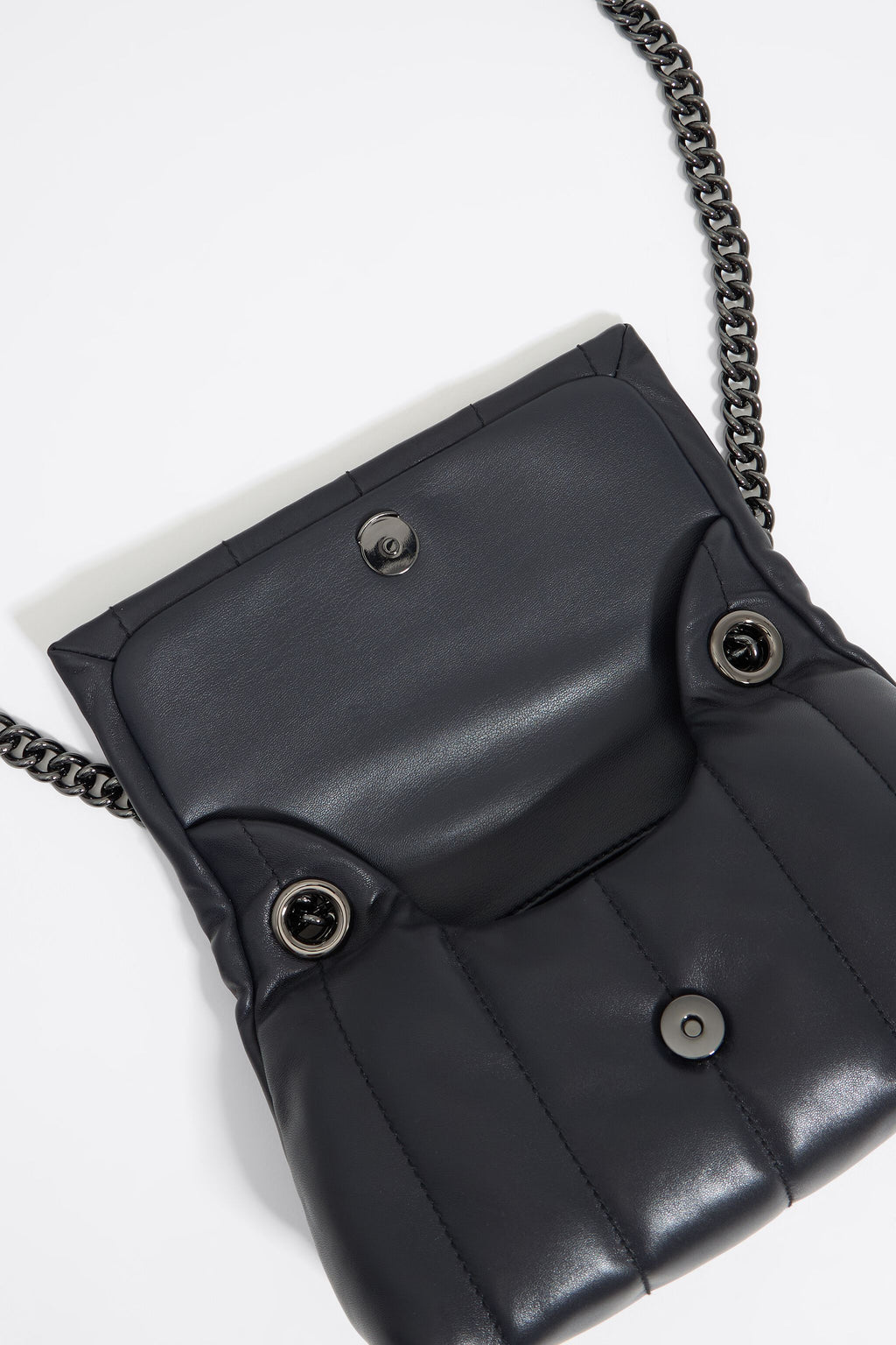 Small black leather bag flap