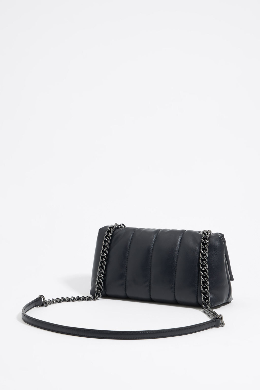 Small black leather bag flap