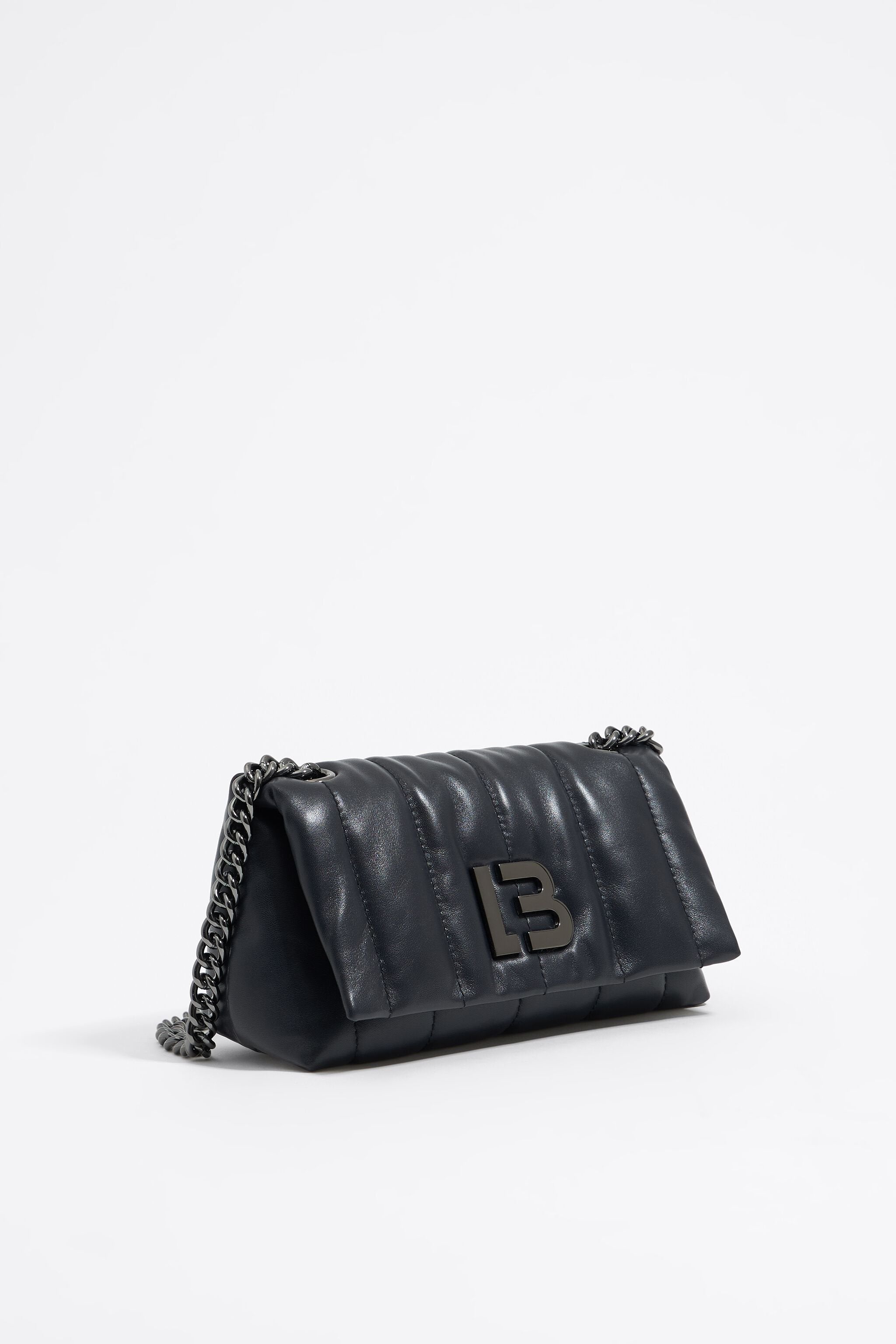 Small black leather bag flap