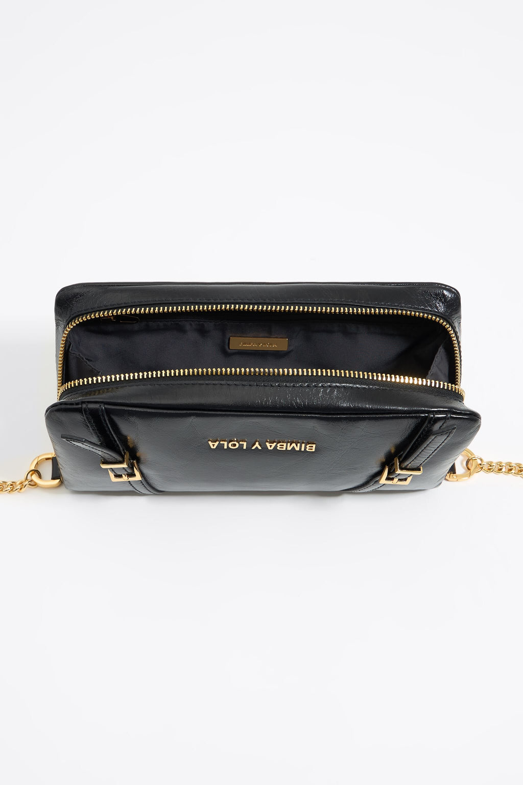 Small black leather crossbody bag