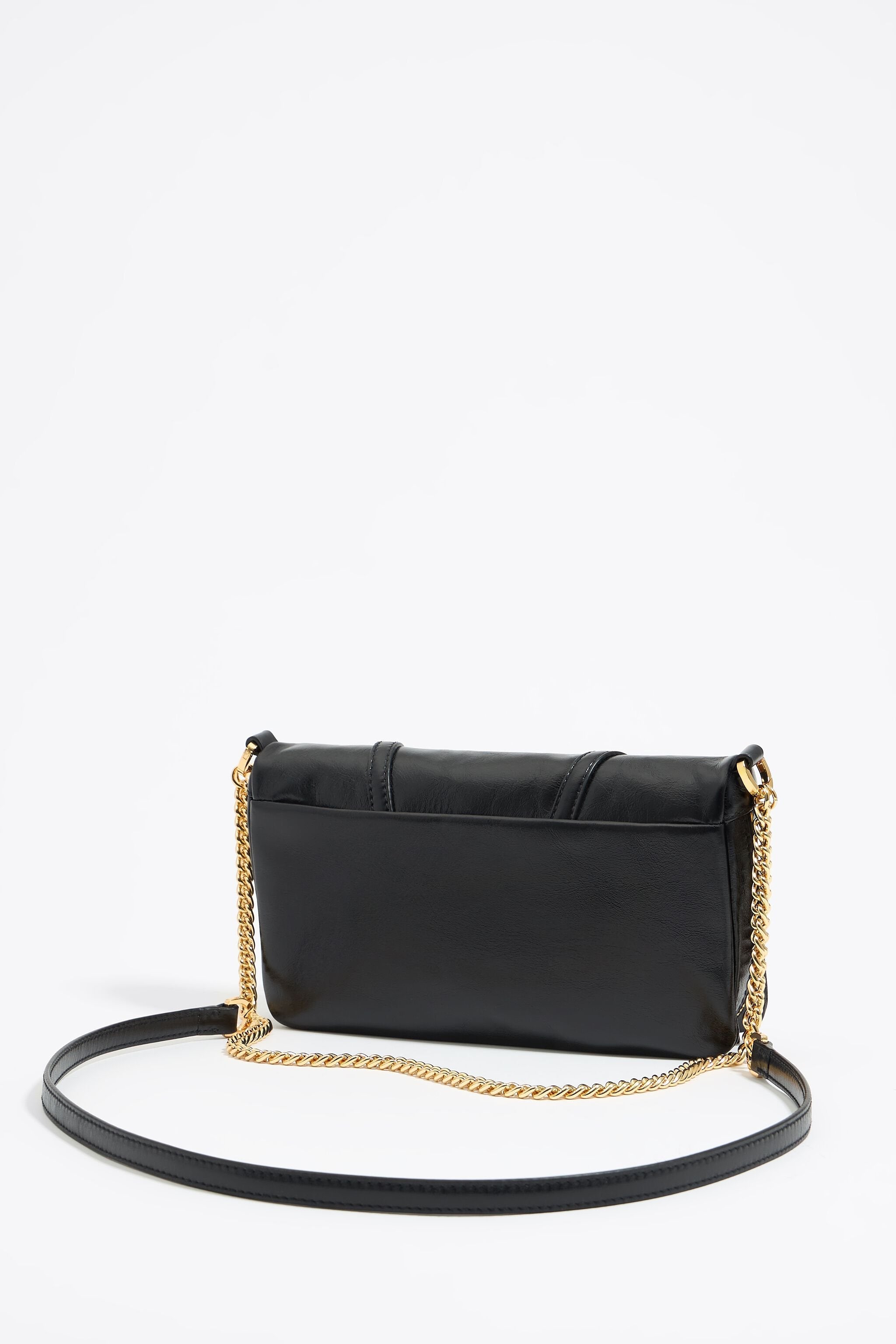 Small black leather crossbody bag