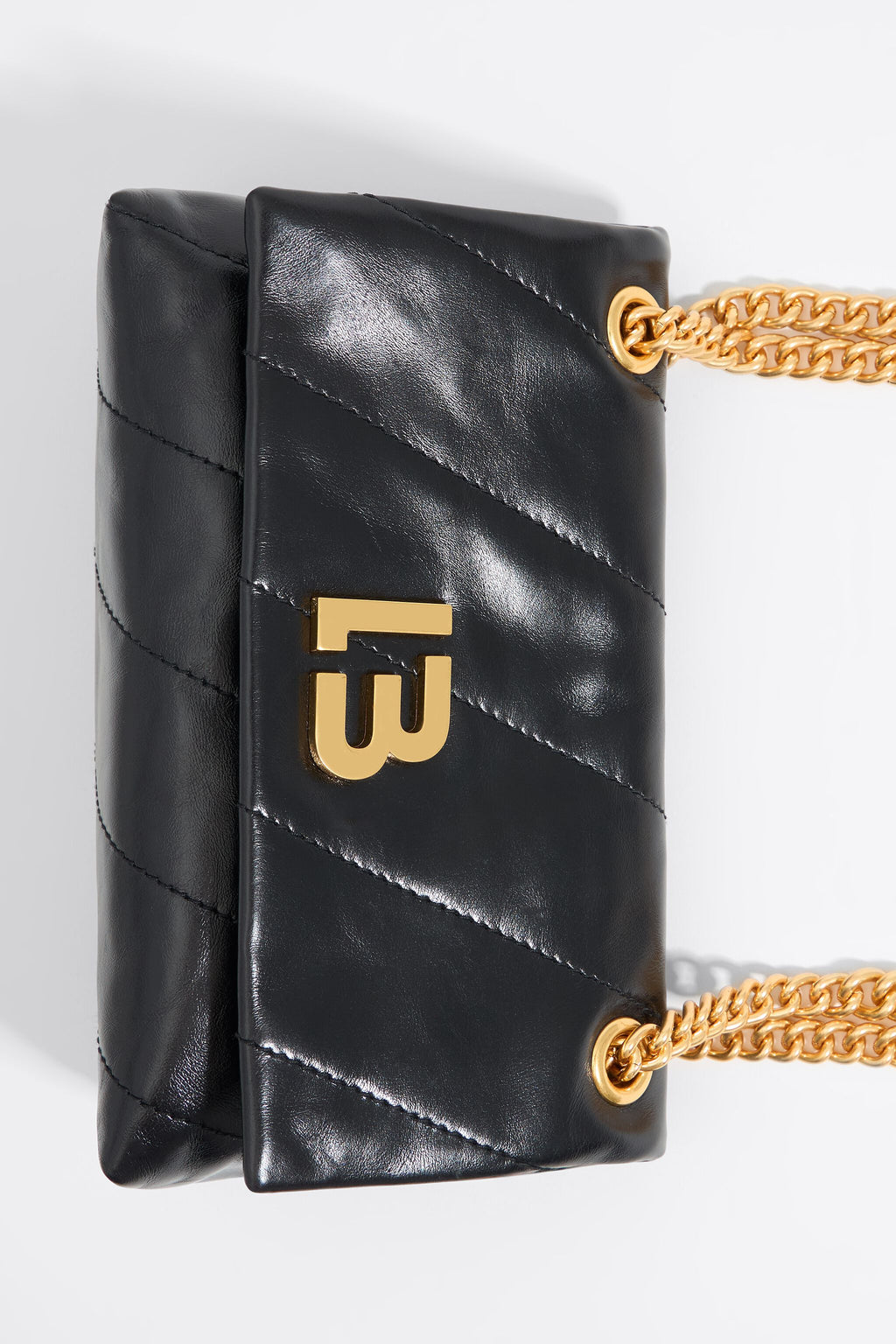 Small black leather bag flap