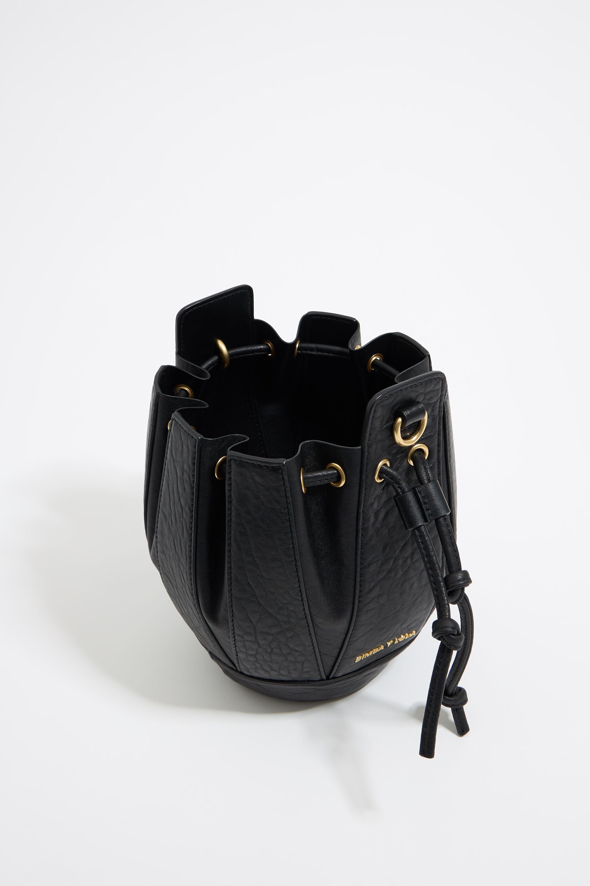 Small black Ball bucket bag