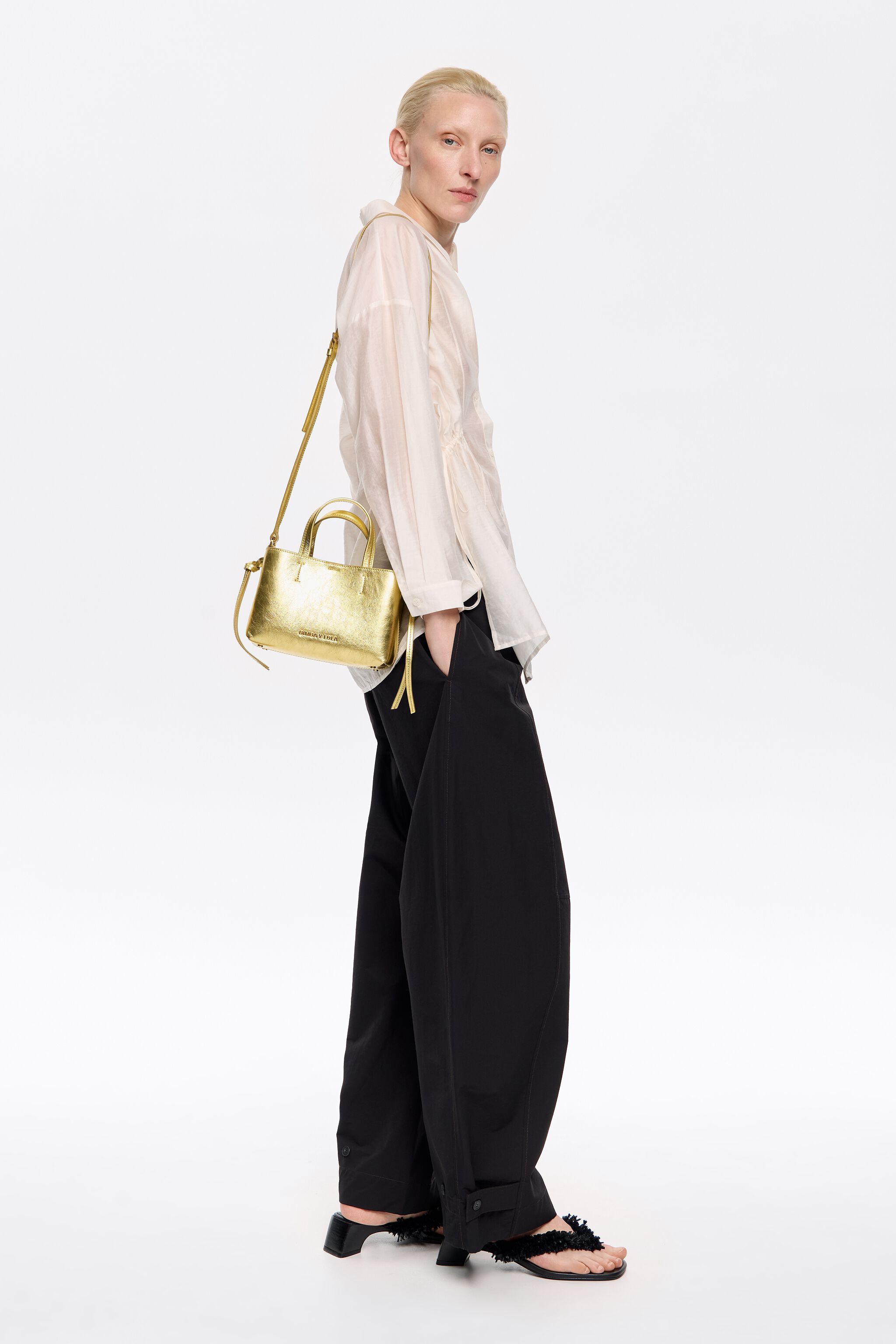 Mini gold leather Chihuahua bag