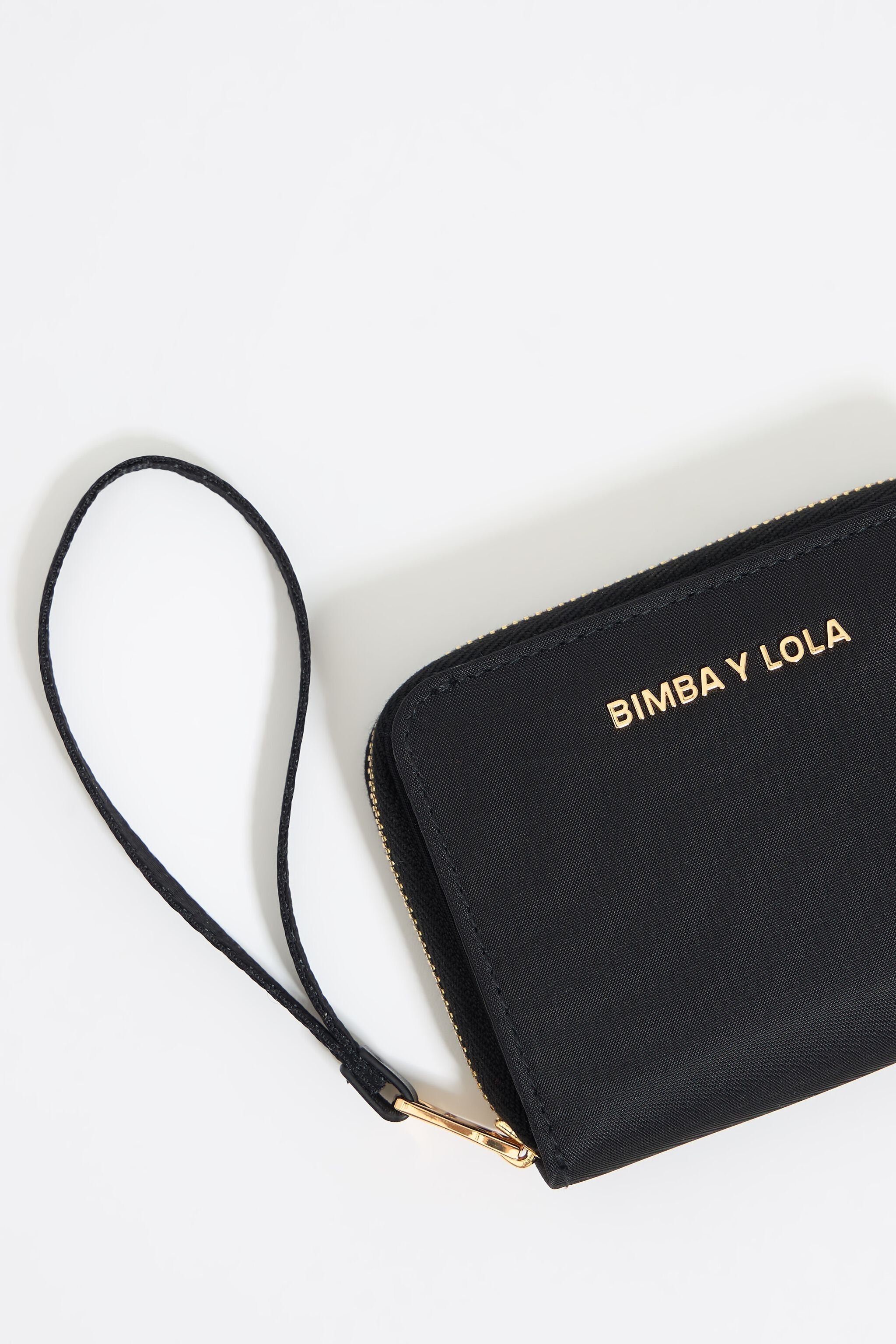 Black nylon flap purse