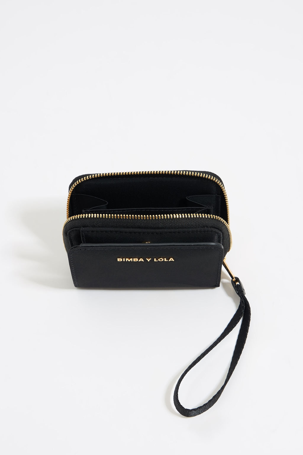 Black nylon flap purse