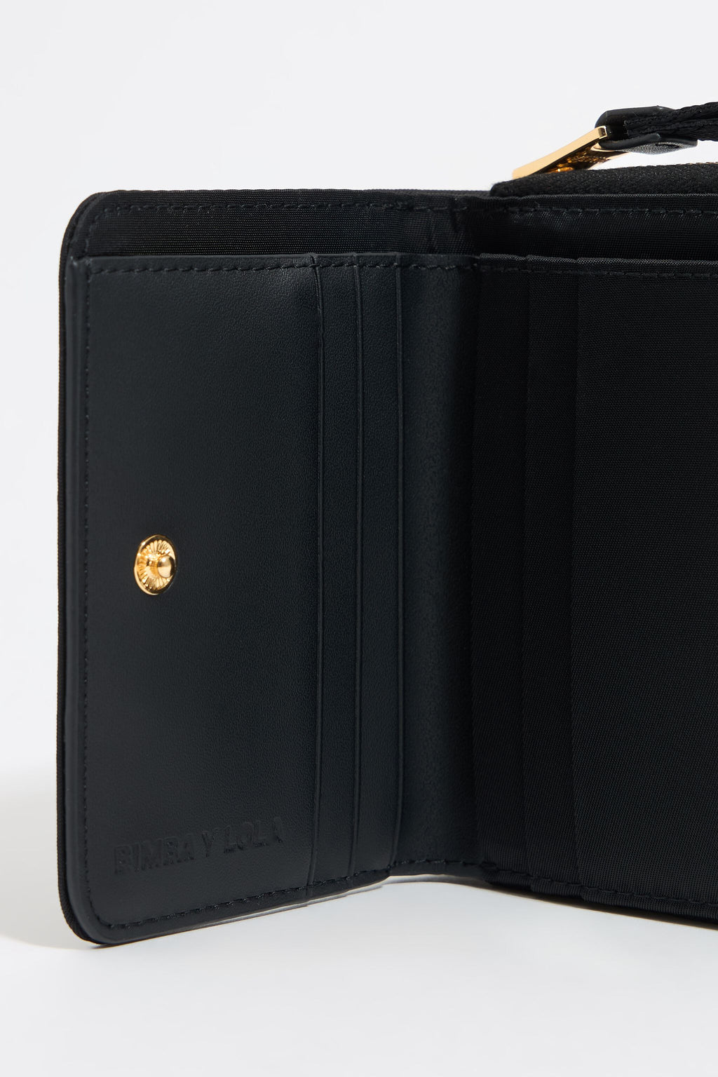 Black nylon flap purse