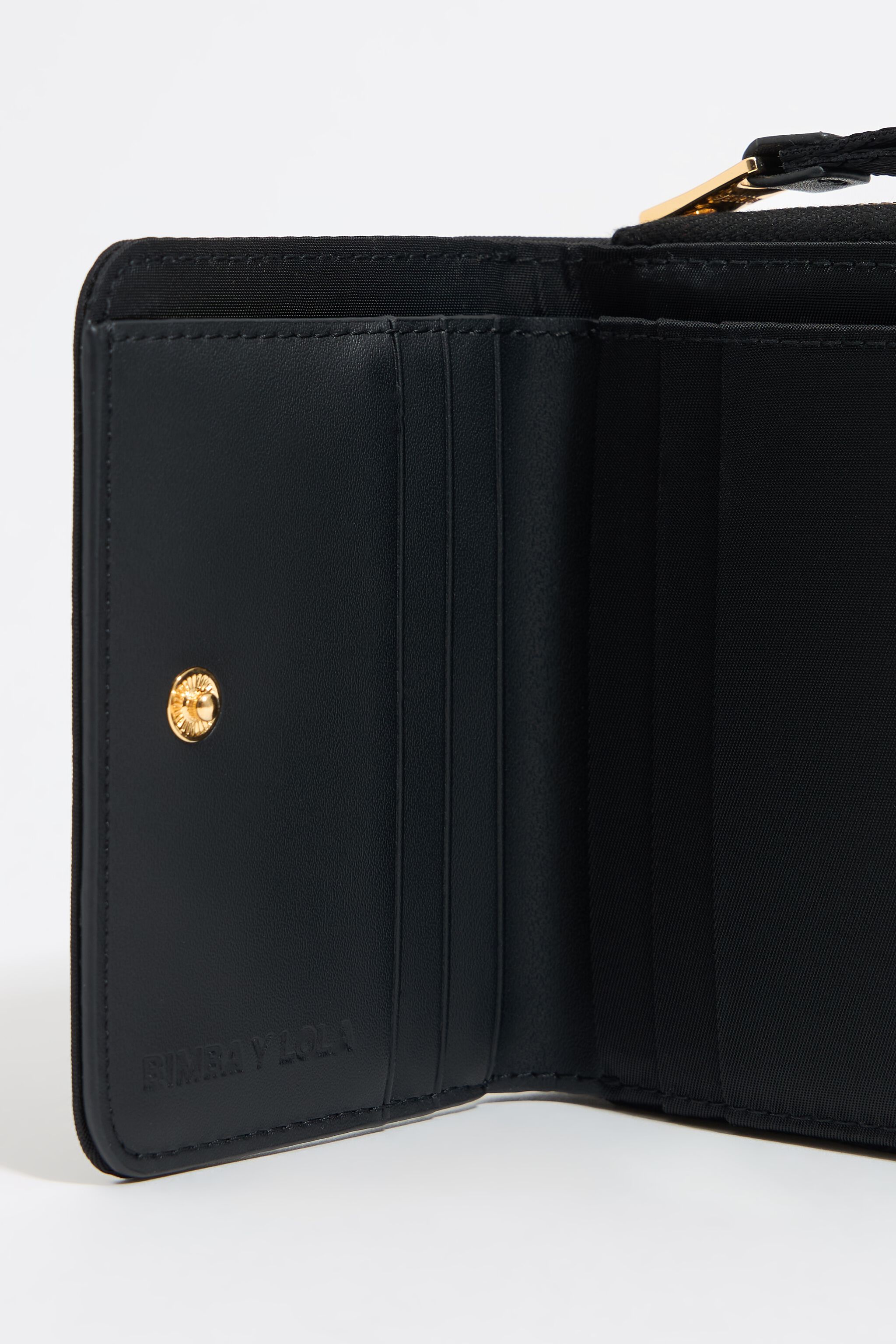 Black nylon flap purse