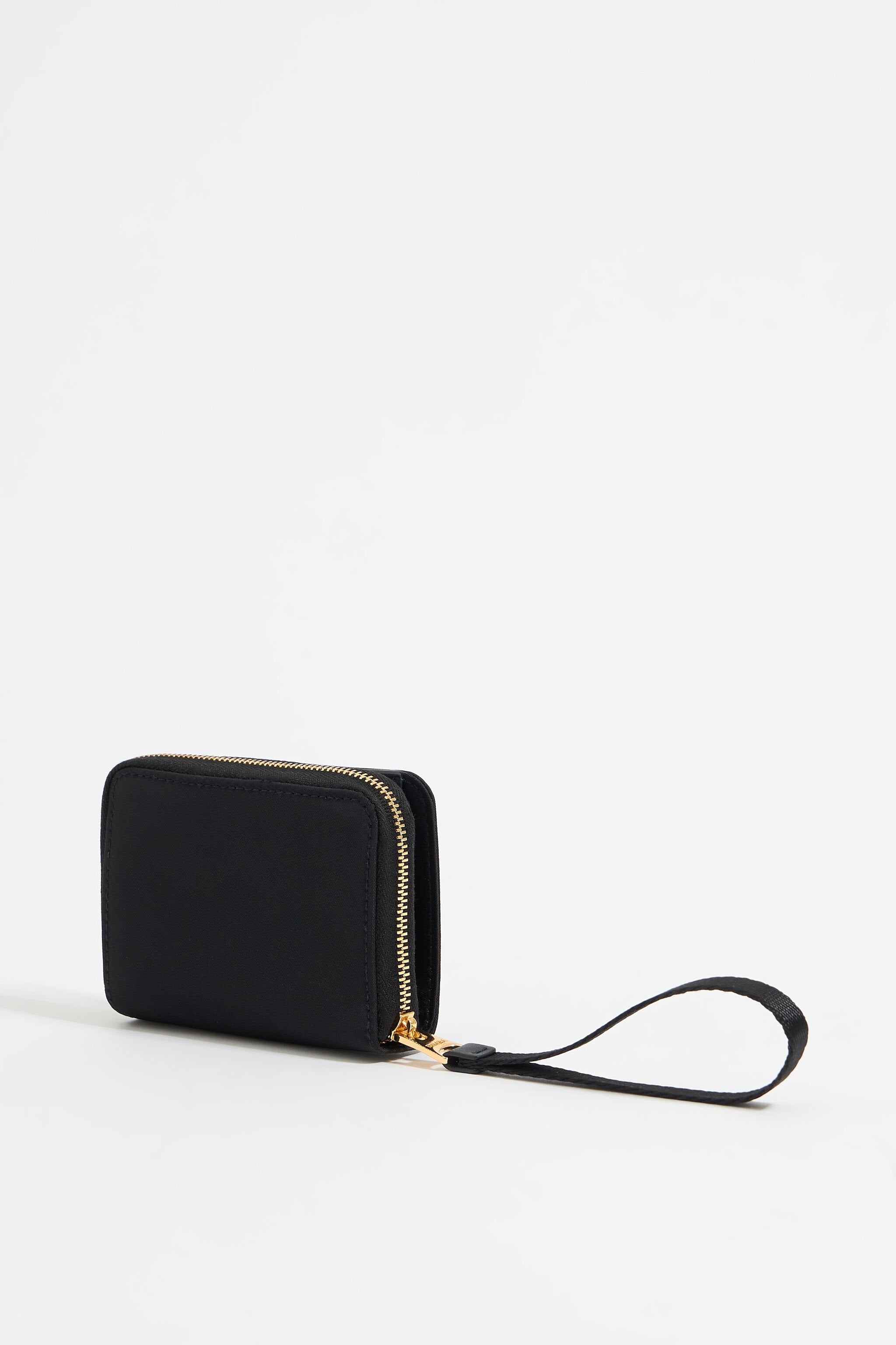 Black nylon flap purse