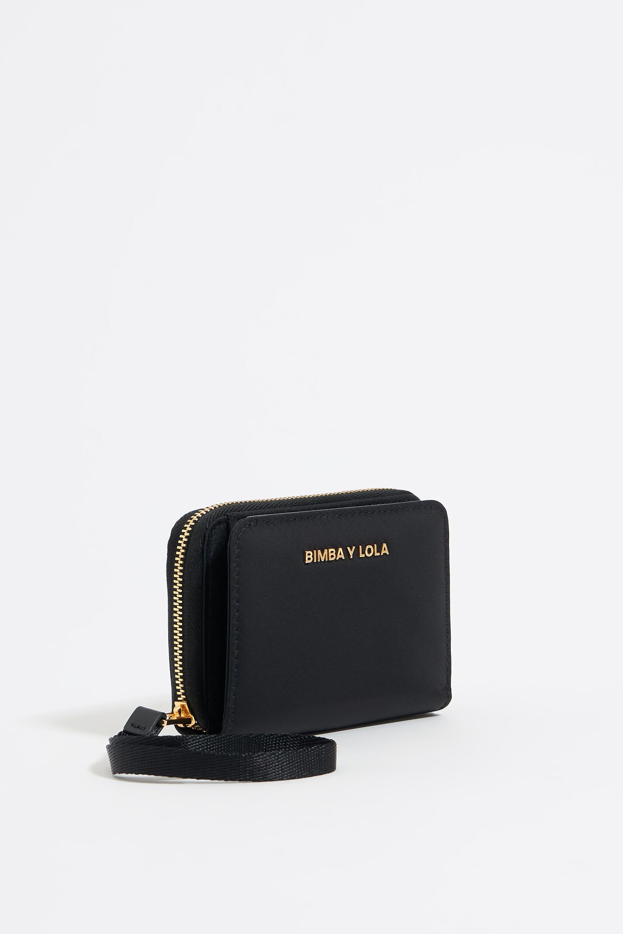 Black nylon flap purse