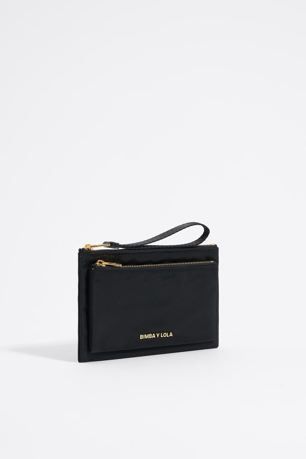 Black nylon double purse