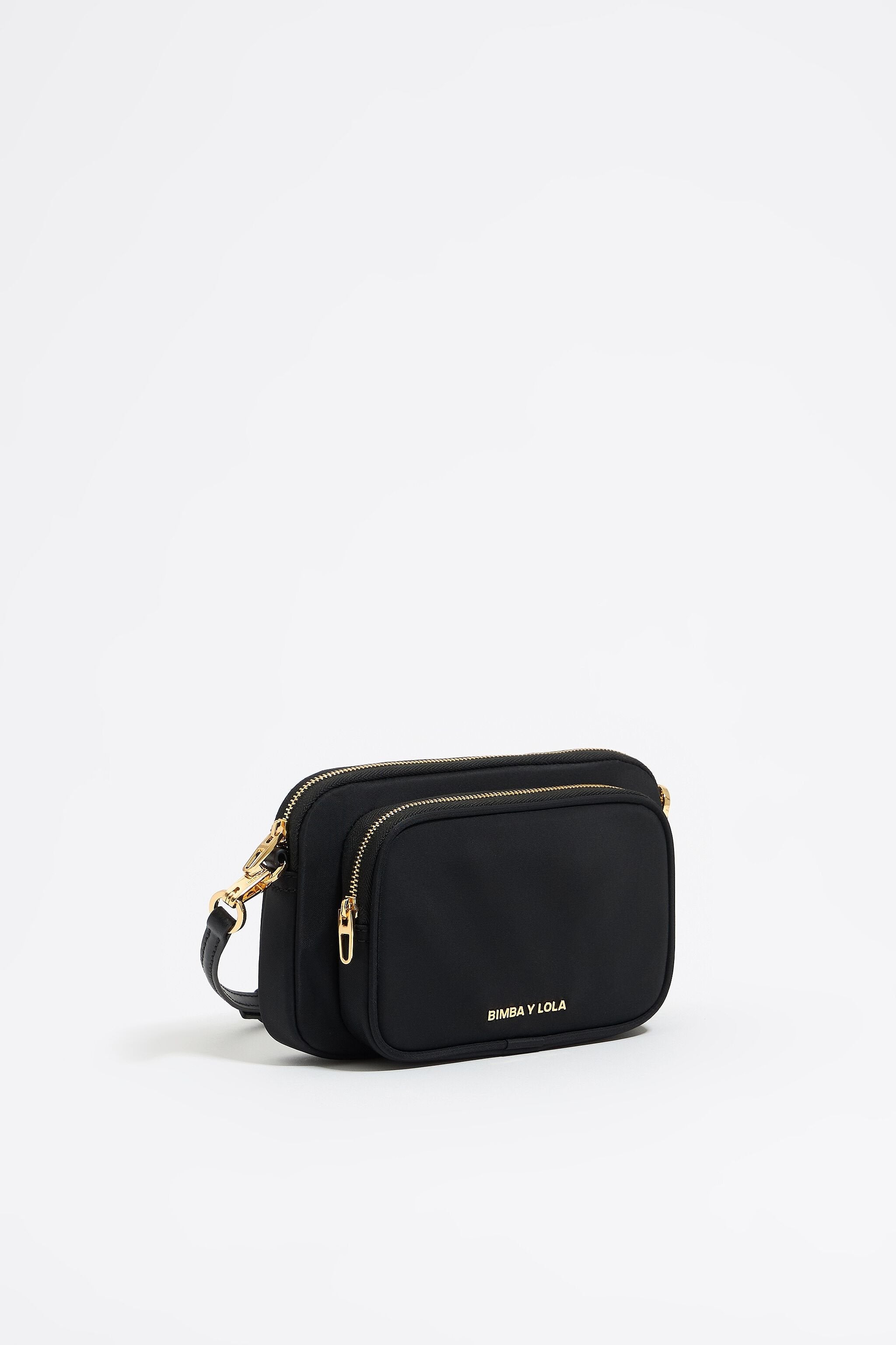 Mini black nylon crossbody bag