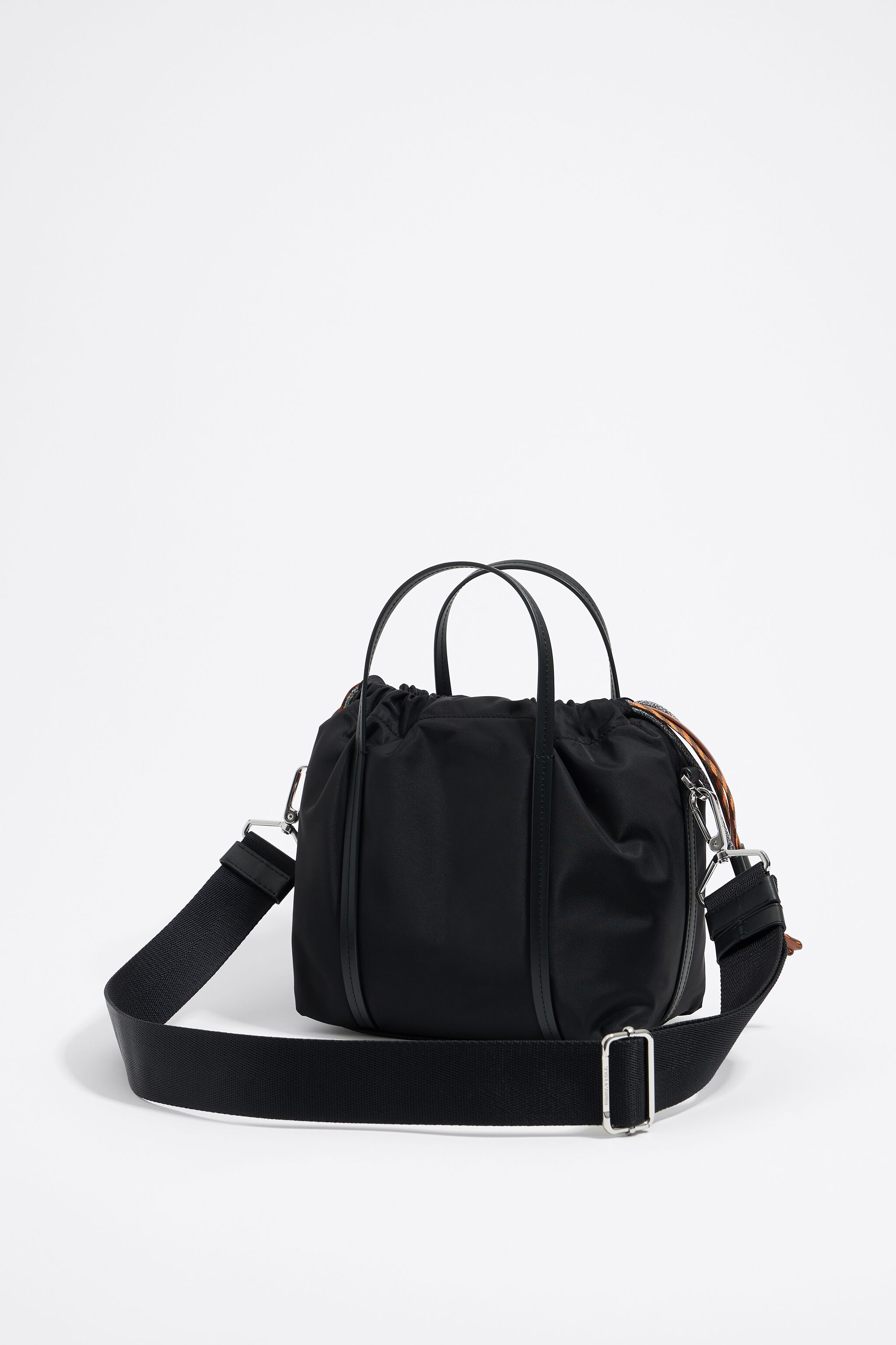 Small black nylon crossbody bag