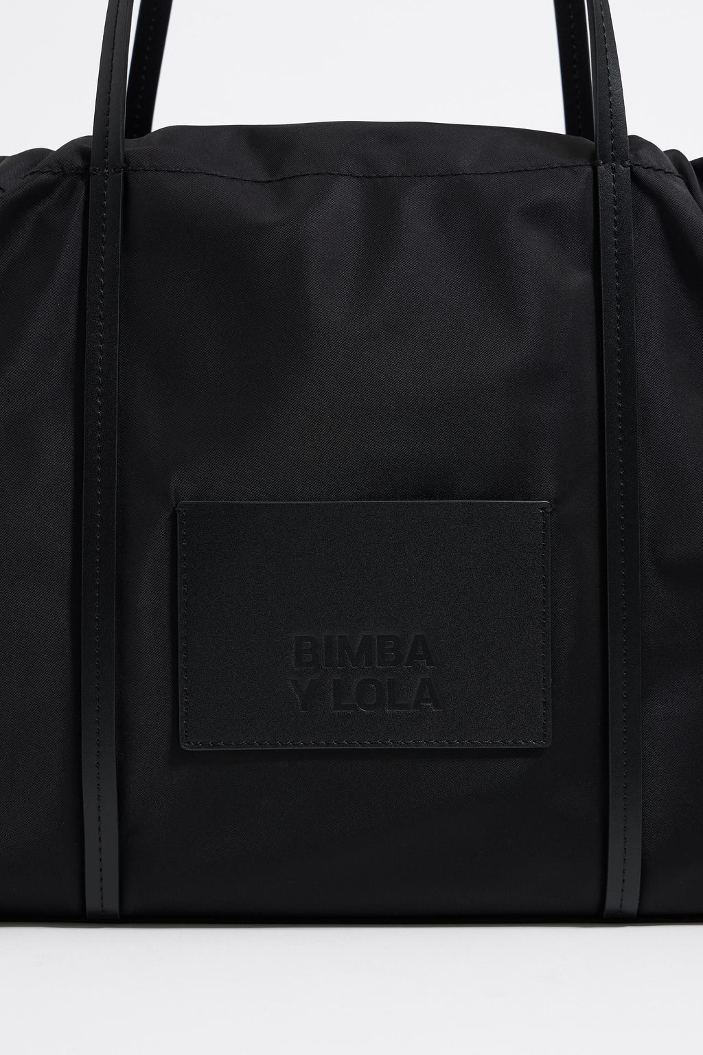 Large black nylon shopper bag