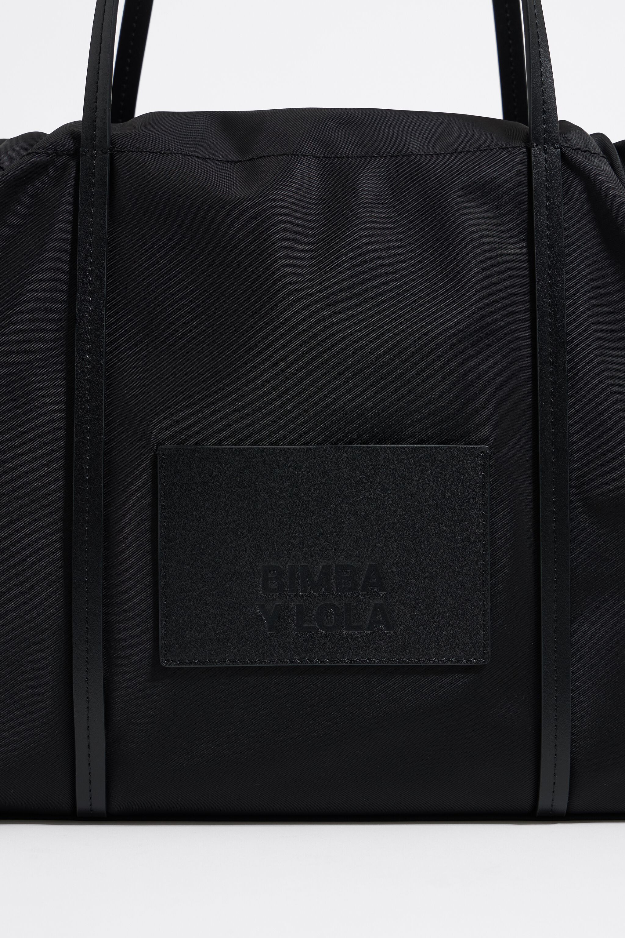 Large black nylon shopper bag