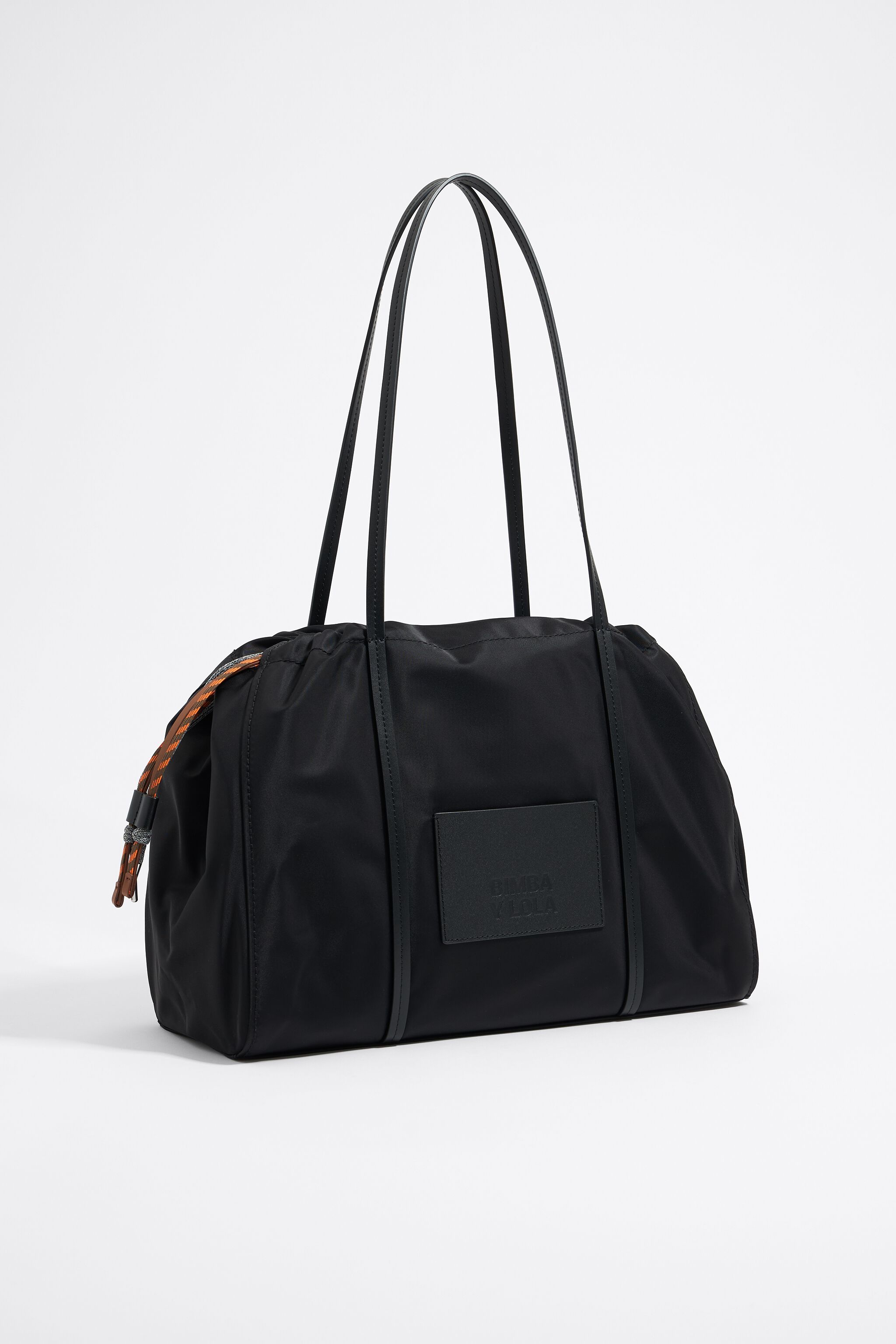 Large black nylon shopper bag