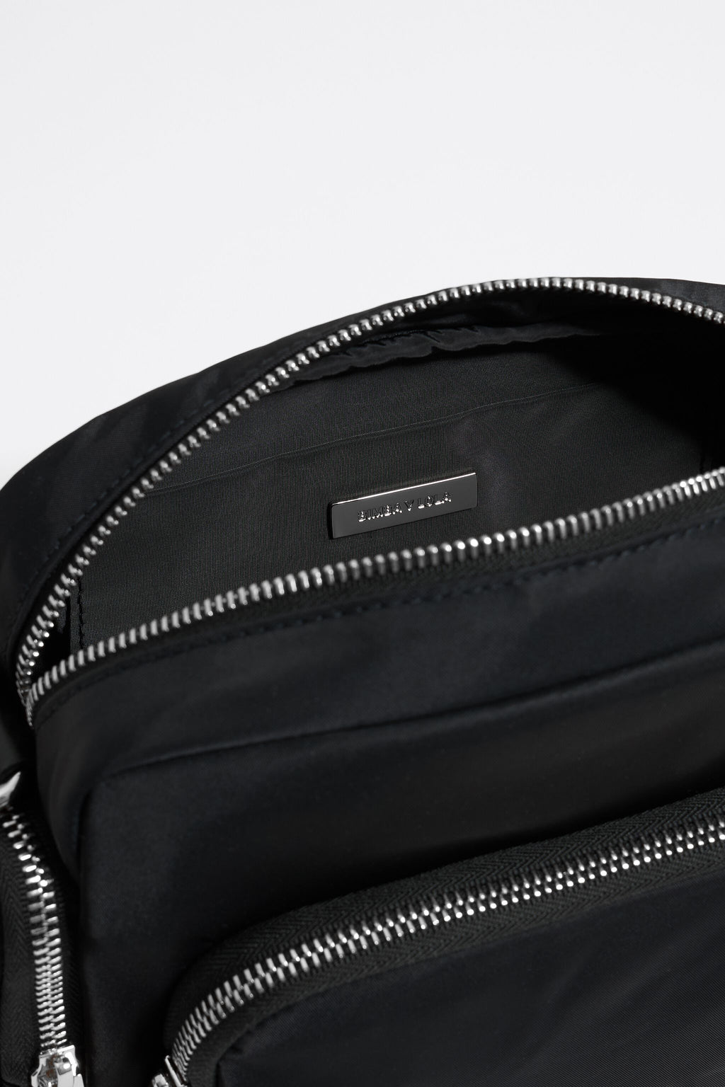 Medium black multi-pocket crossbody bag