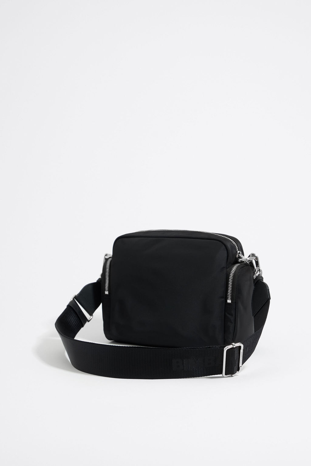 Medium black multi-pocket crossbody bag