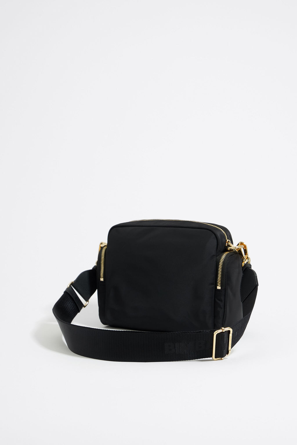 Medium black multi-pocket crossbody bag