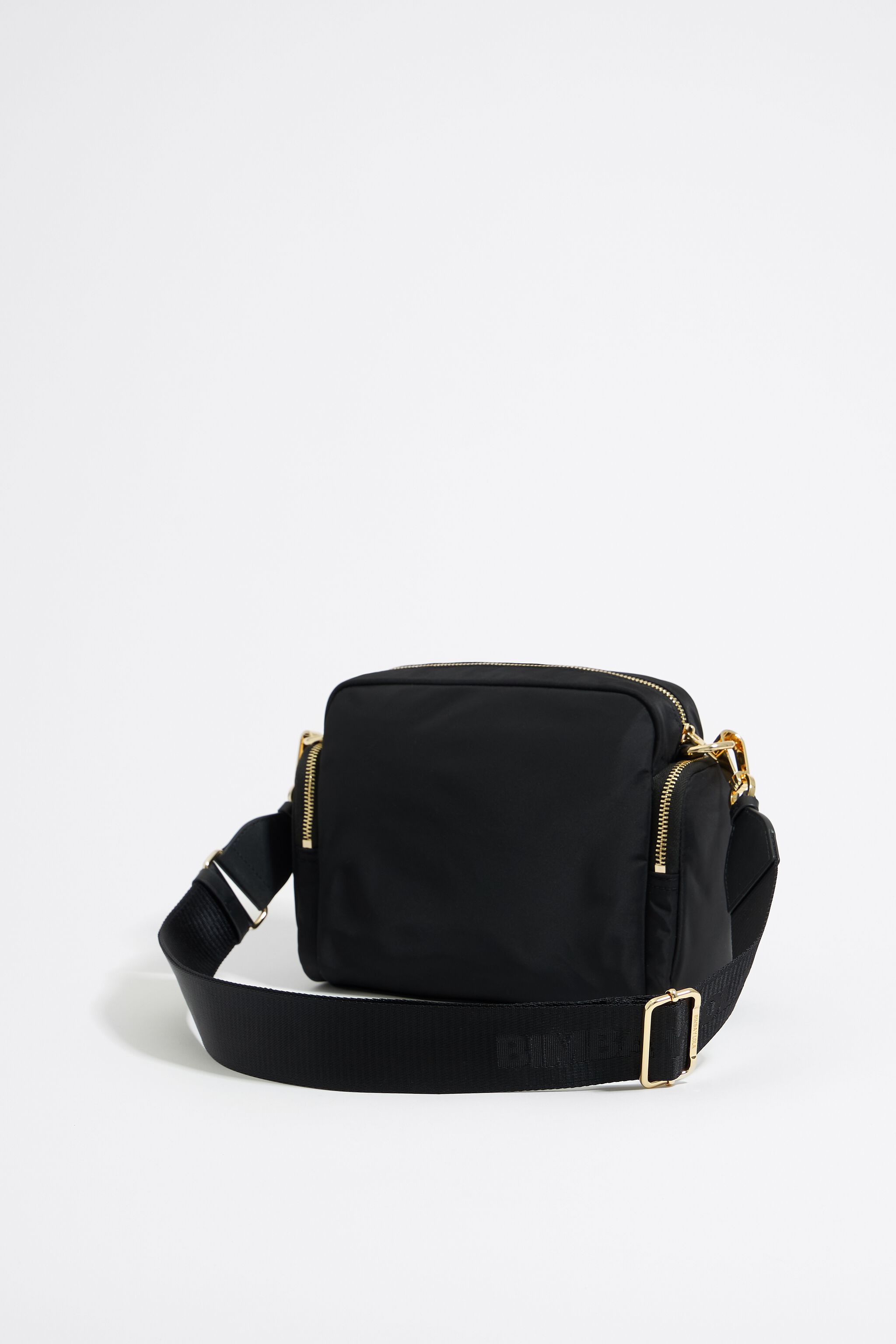 Medium black multi-pocket crossbody bag