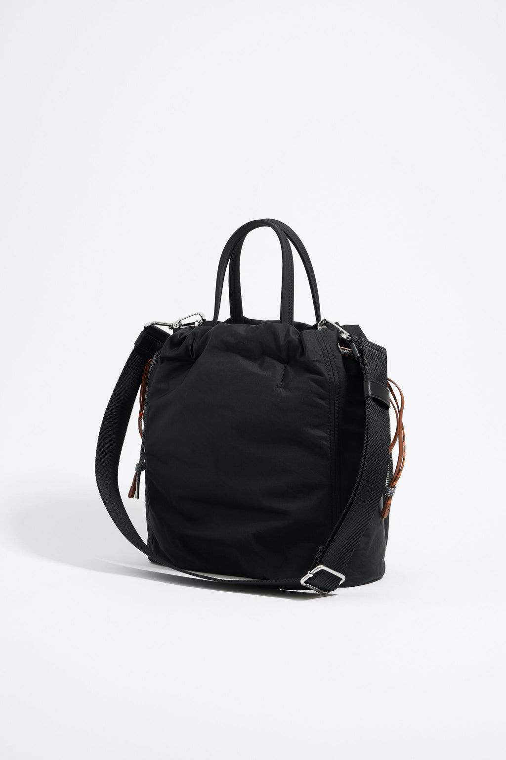 Medium black nylon multi-pocket bag