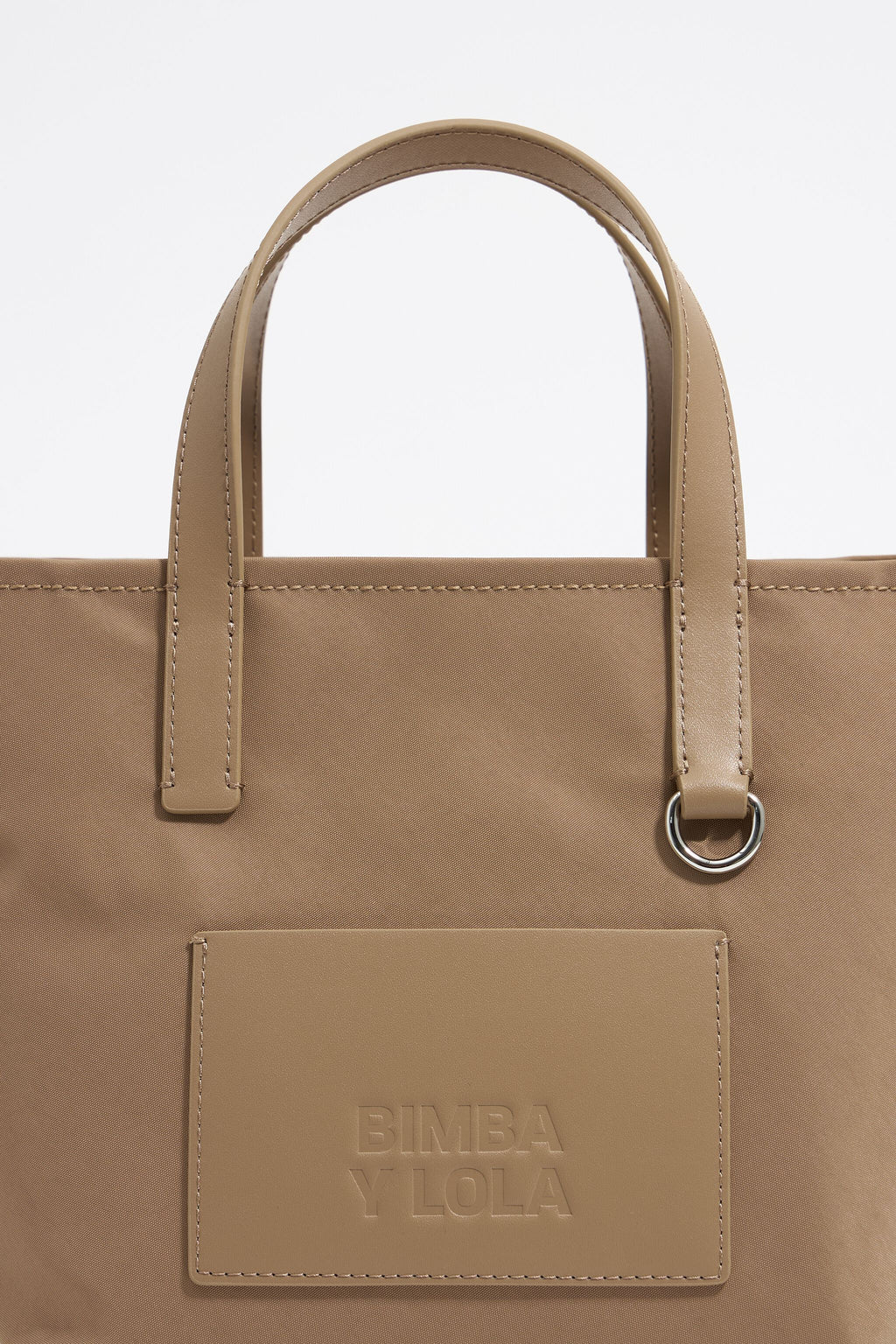 Small bark brown nylon crossbody bag