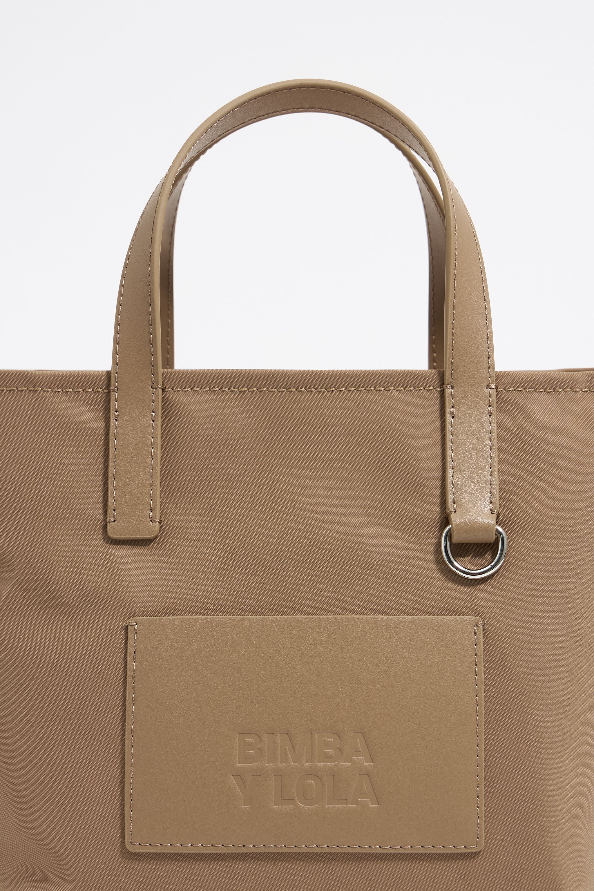 Small bark brown nylon crossbody bag