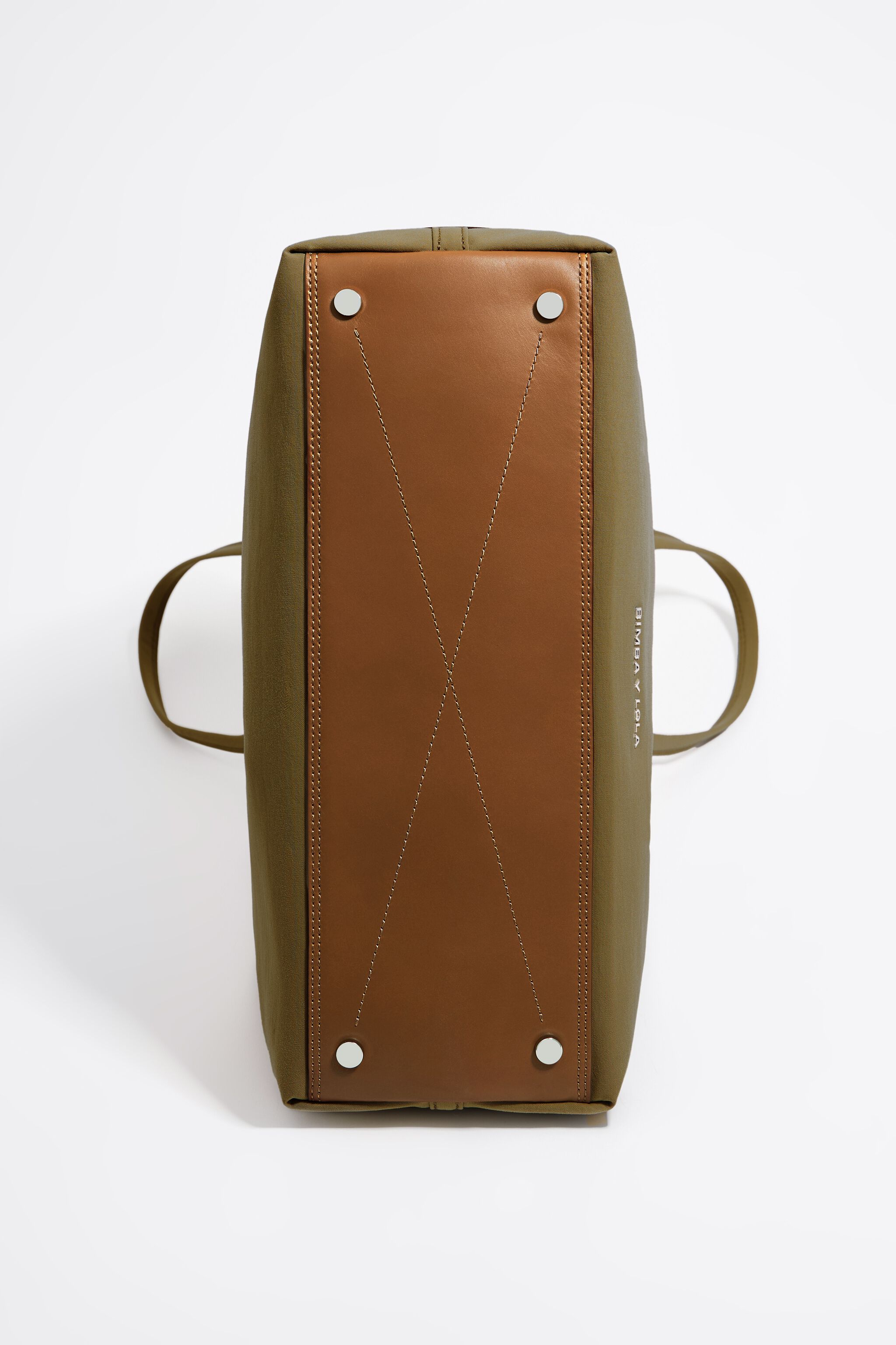 Large olive gabardine Chihuahua shopper bag