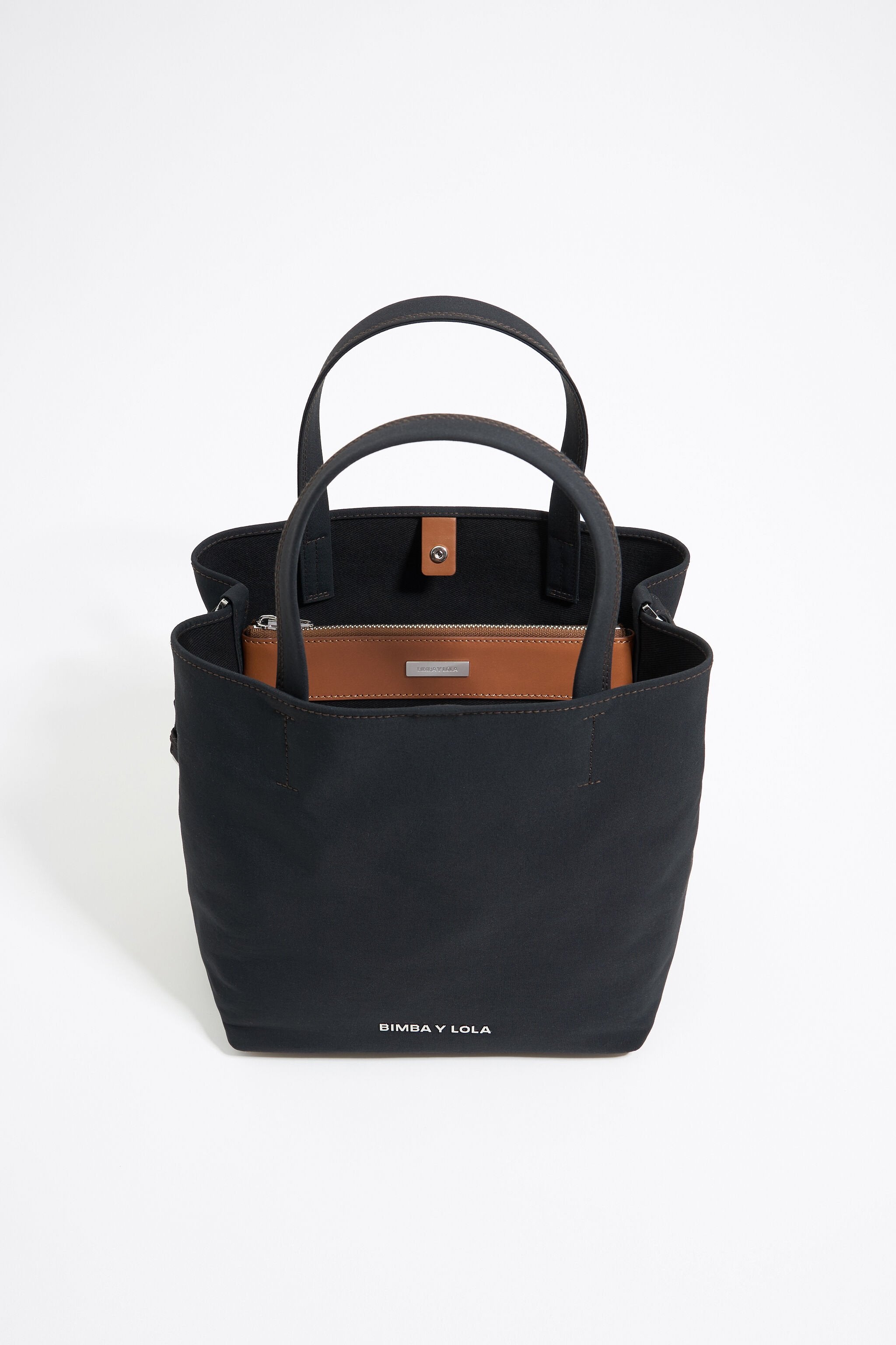 Large anthracite gabardine Chihuahua bag